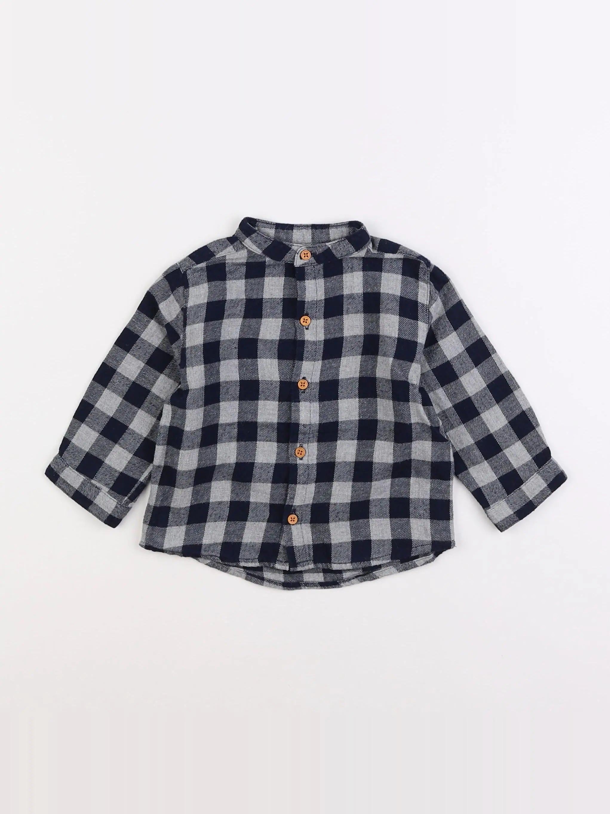 Boutchou - chemise gris, noir - 9 mois