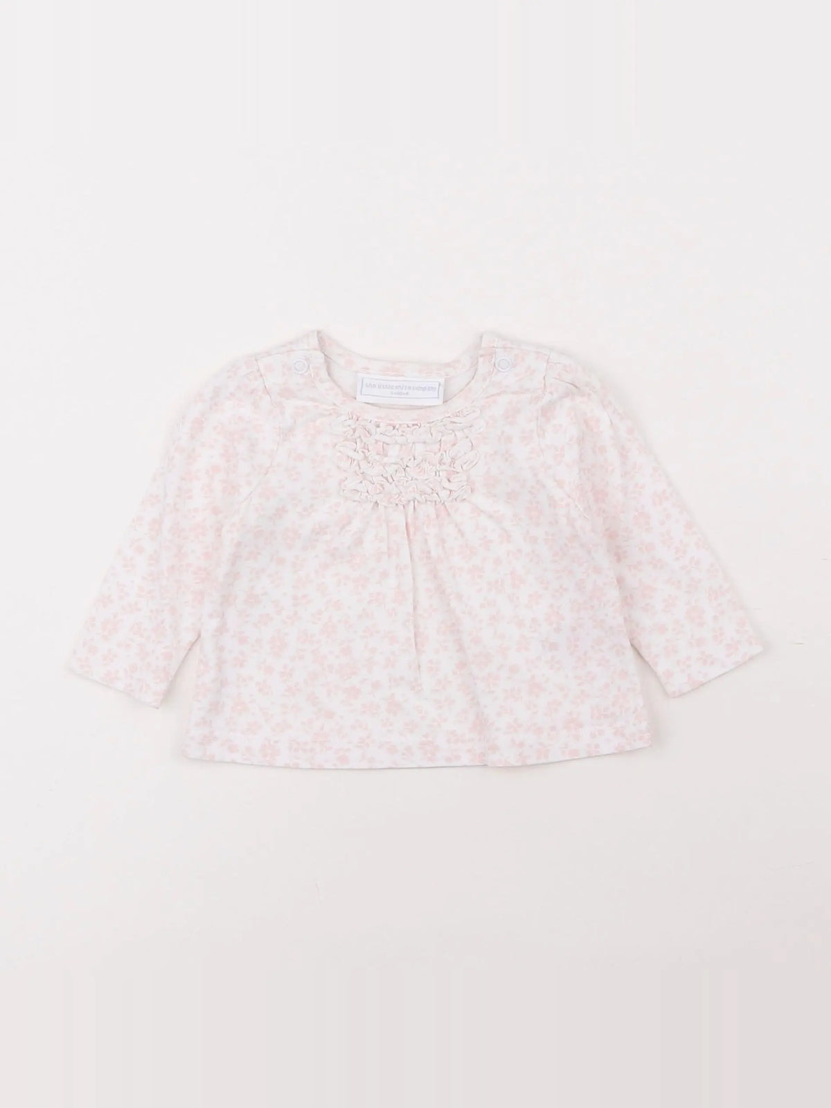 The little white company - tee-shirt blanc, rose - 0 mois