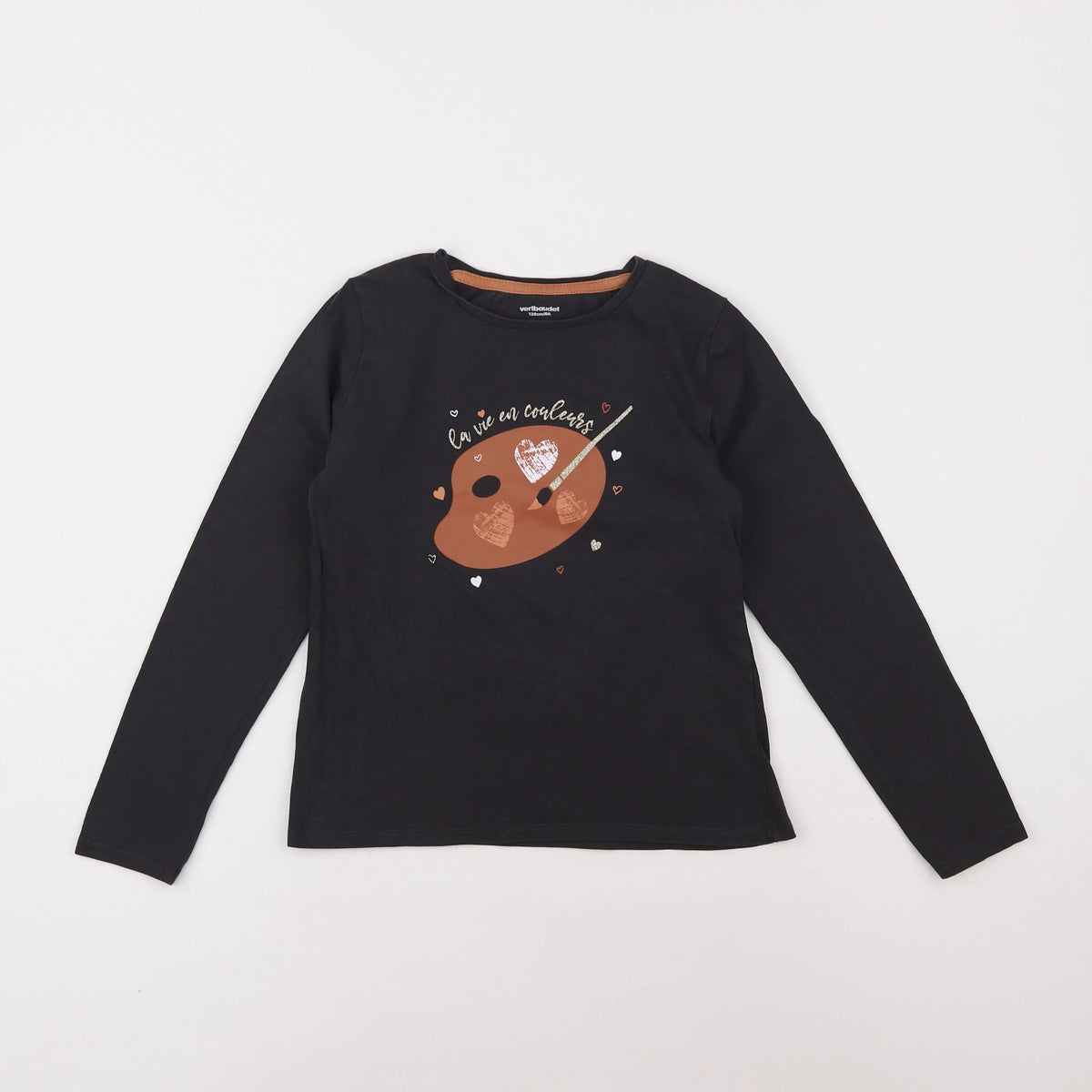 Vertbaudet - tee-shirt marron - 8 ans