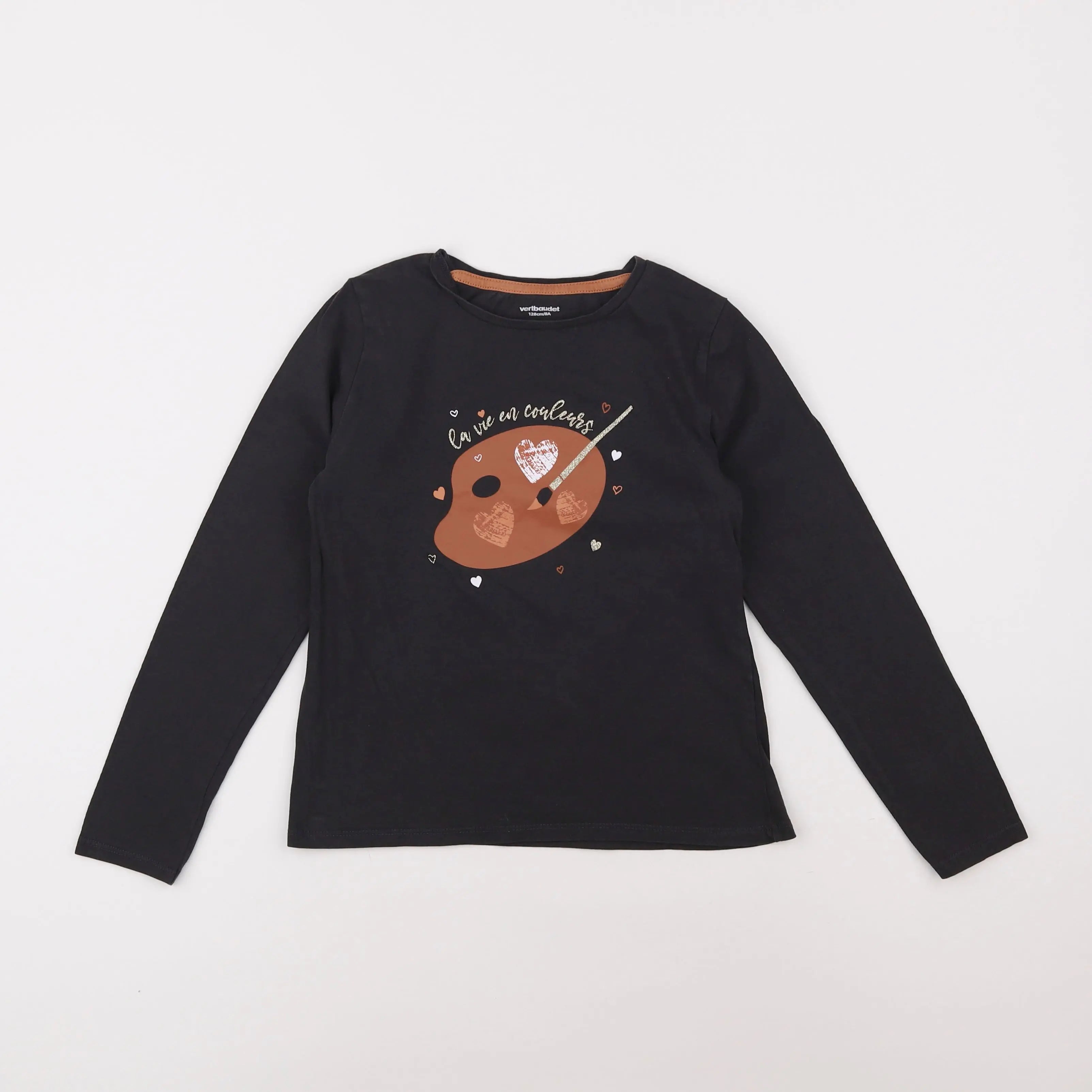 Vertbaudet - tee-shirt marron - 8 ans