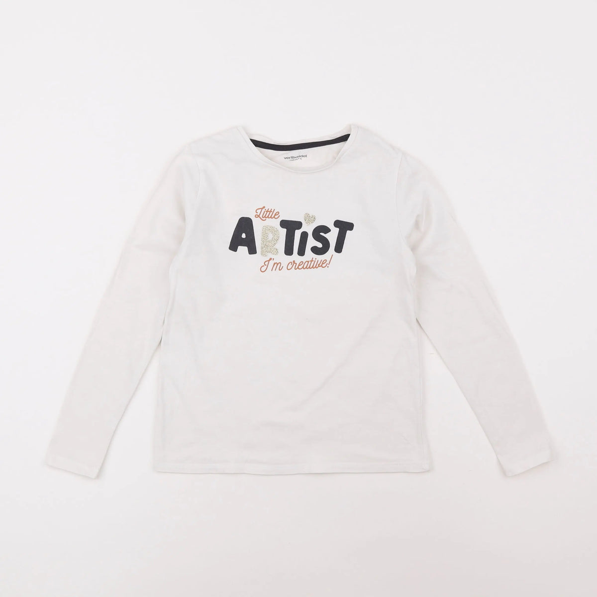 Vertbaudet - tee-shirt blanc - 8 ans