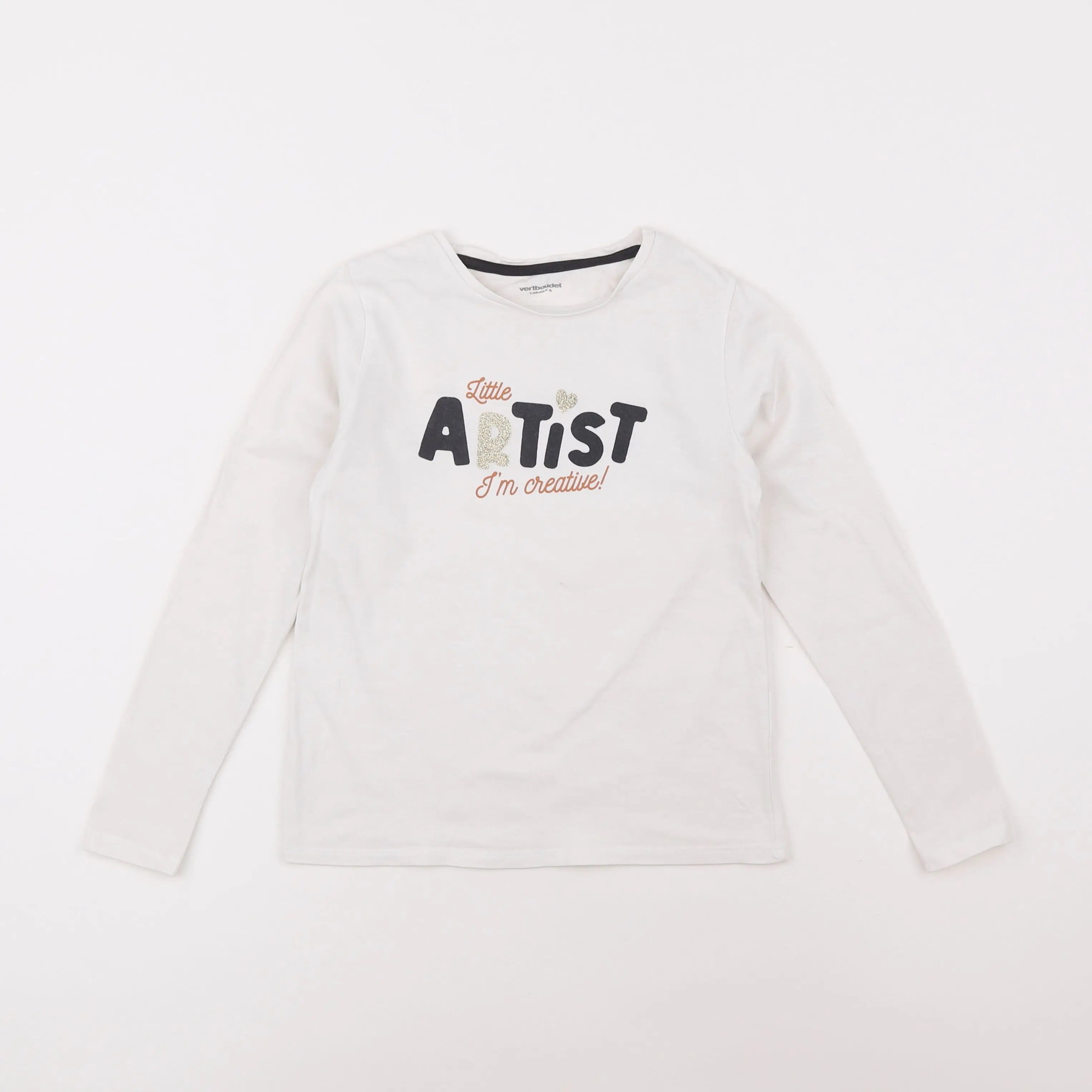 Vertbaudet - tee-shirt blanc - 8 ans