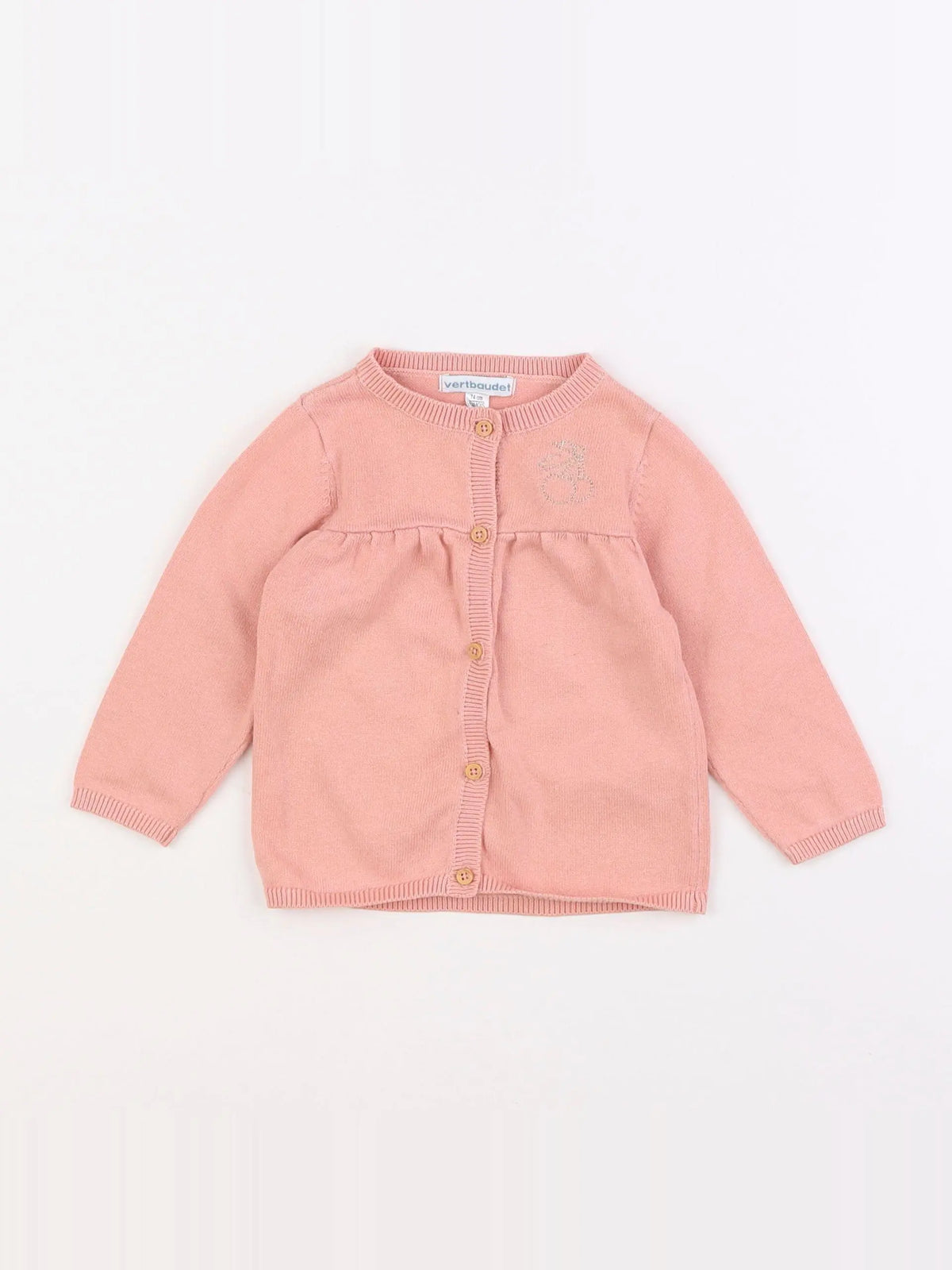 Vertbaudet - gilet rose - 12 mois
