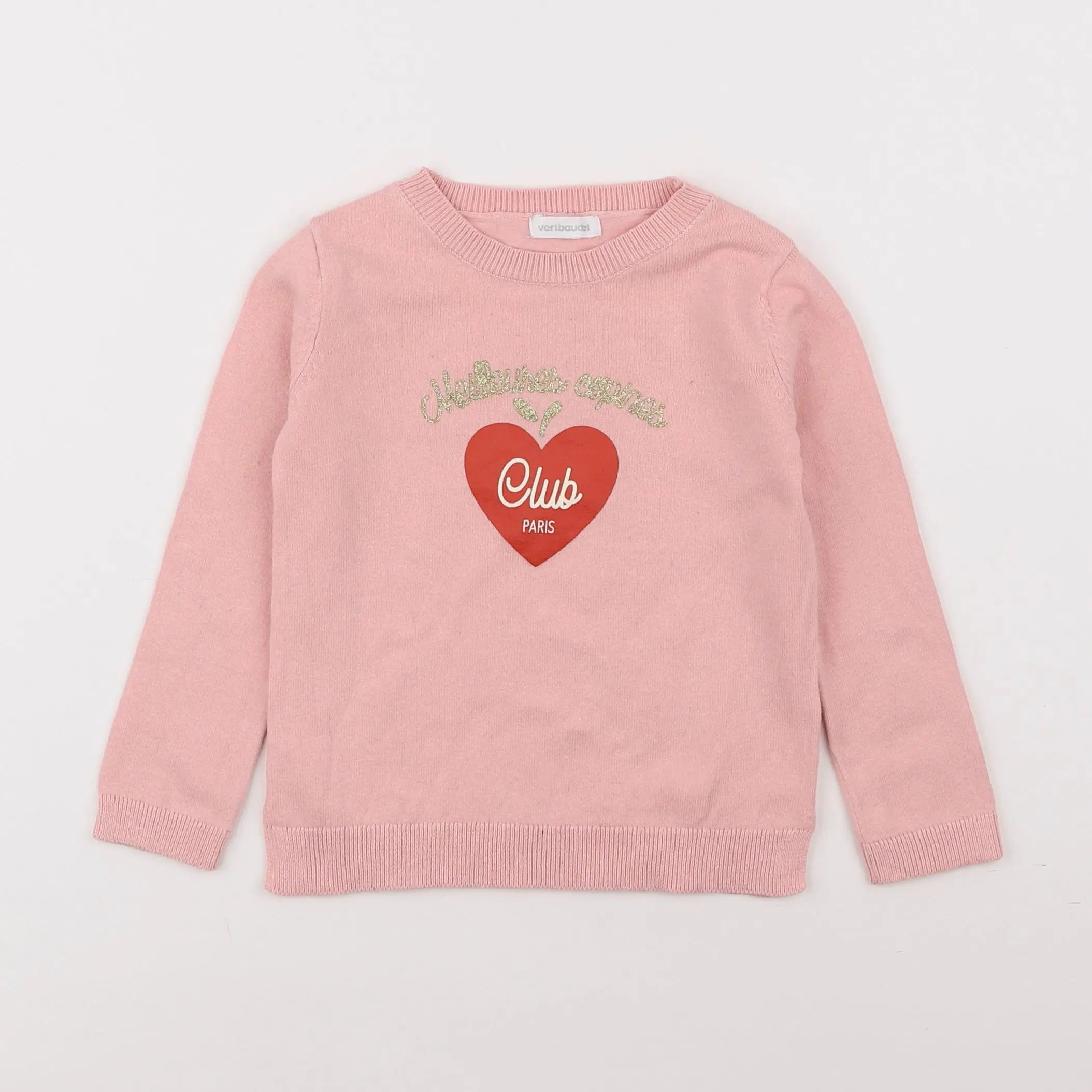 Vertbaudet - pull rose - 2 ans