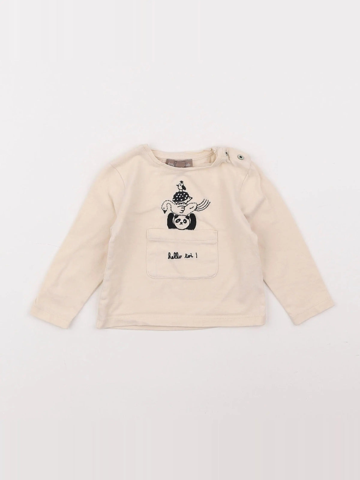 Emile et Ida - tee-shirt beige - 6 mois