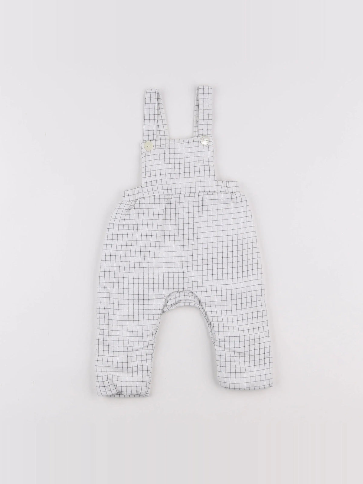 Jacadi - salopette doublé blanc, gris - 6 mois