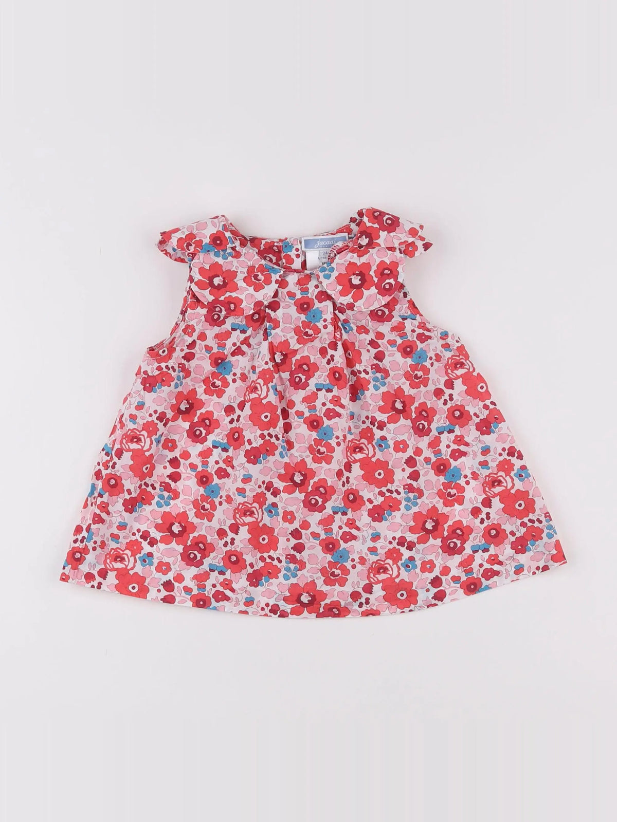 Jacadi - robe liberty rouge, rose - 6 mois
