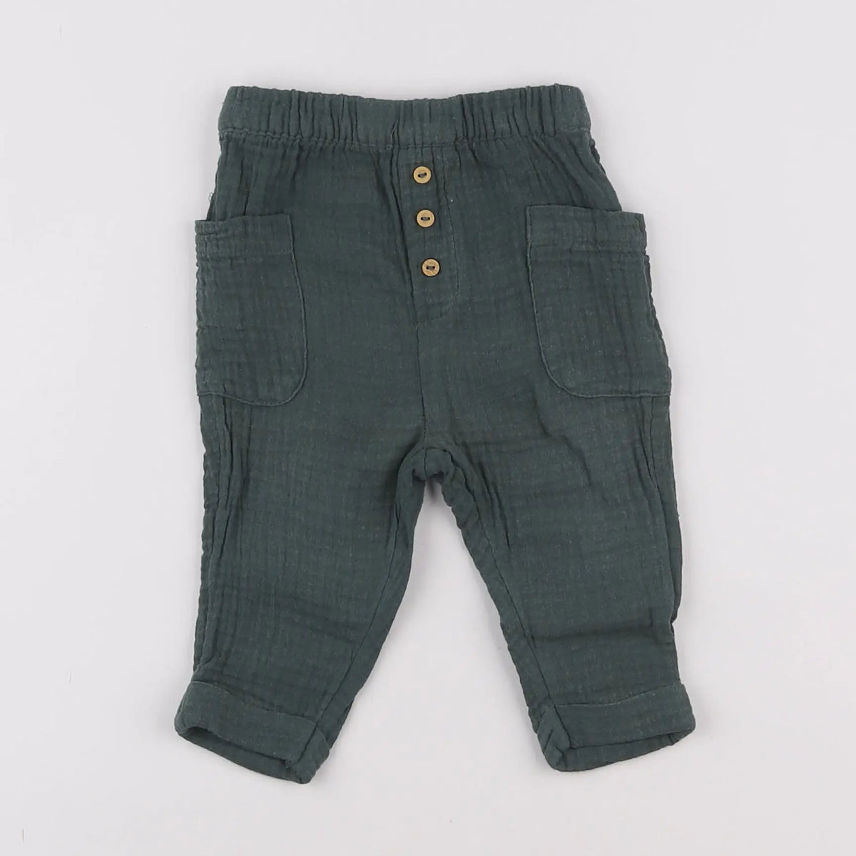 Vertbaudet - pantalon vert - 6 mois