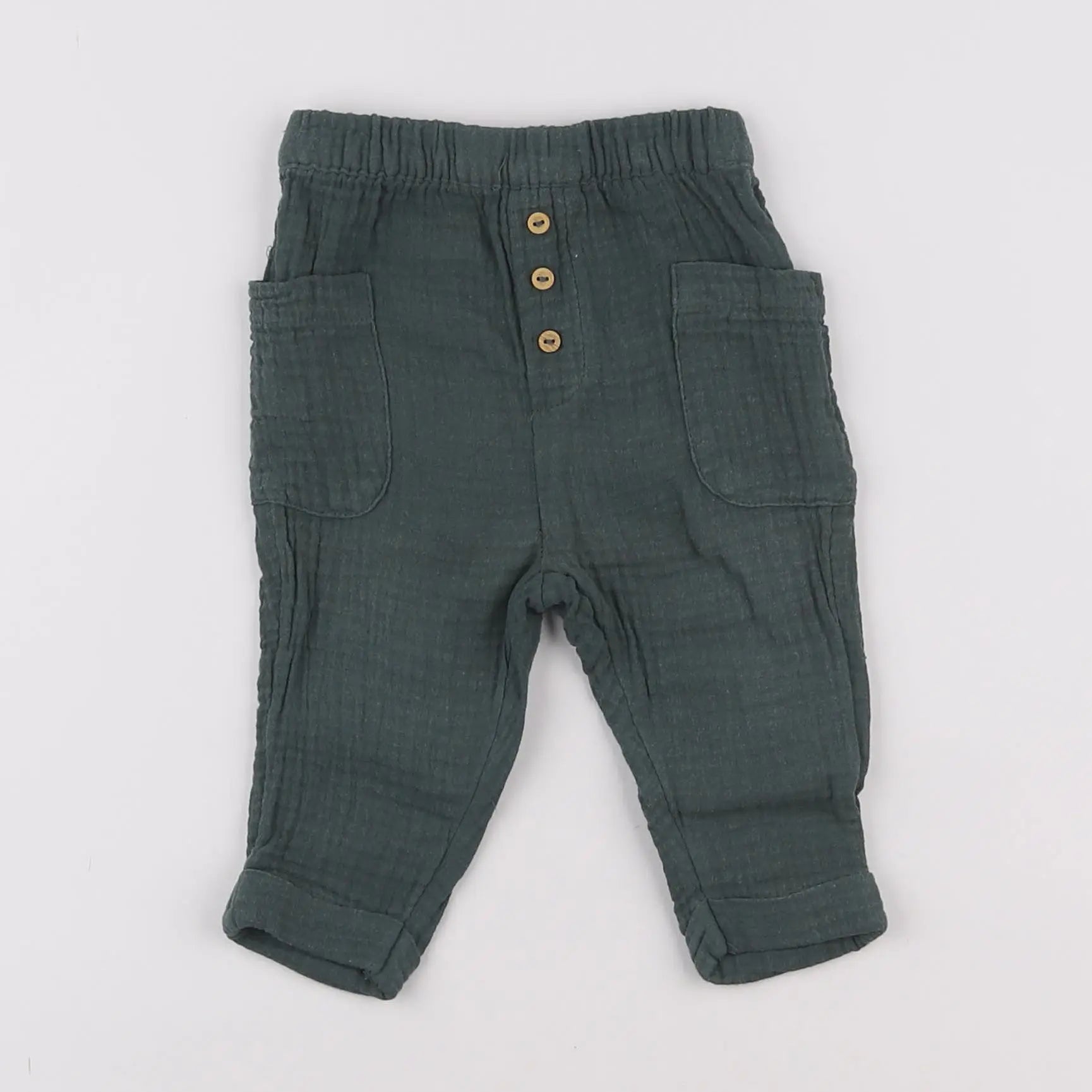 Vertbaudet - pantalon vert - 6 mois