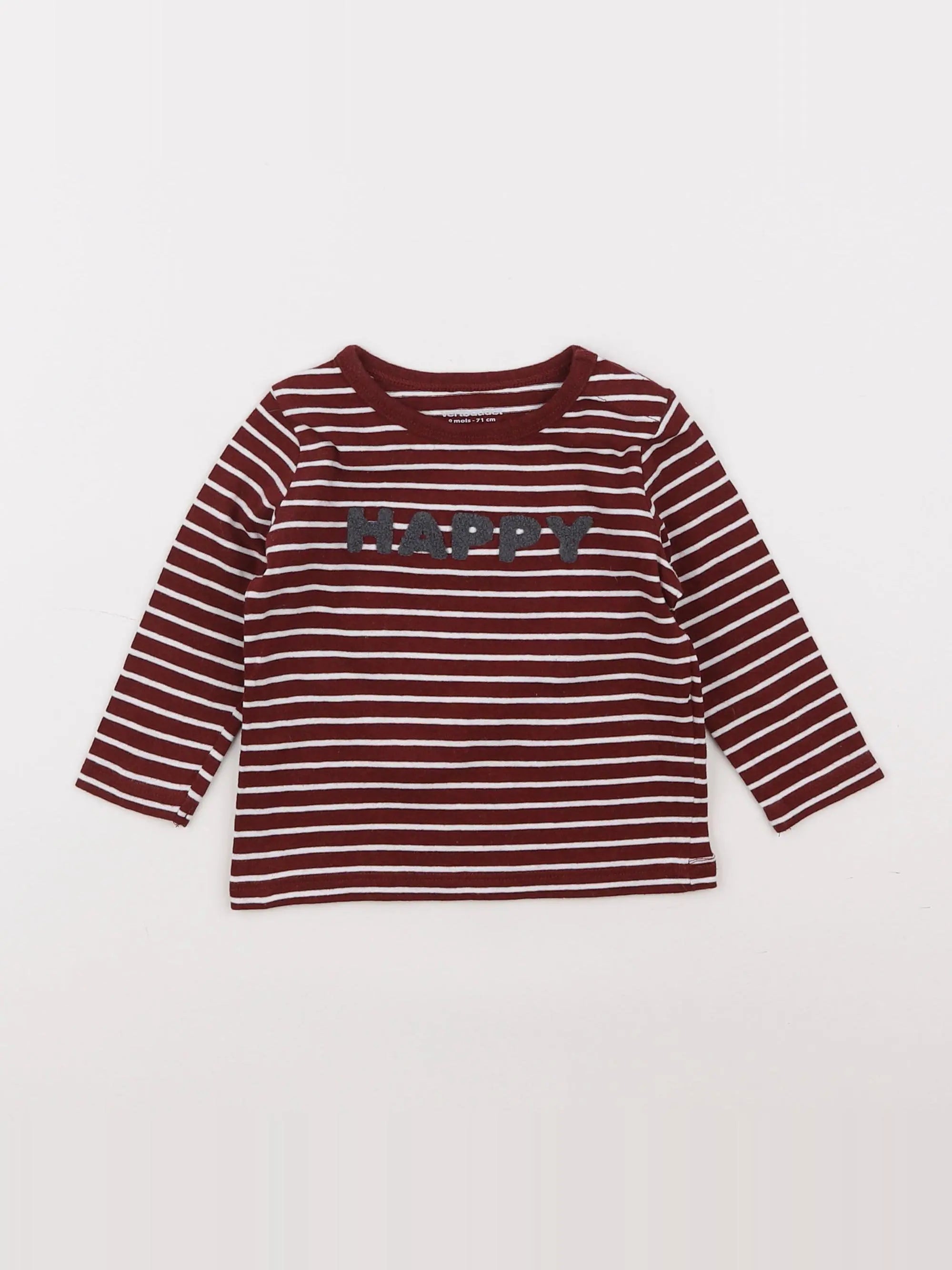 Vertbaudet - tee-shirt rouge - 9 mois
