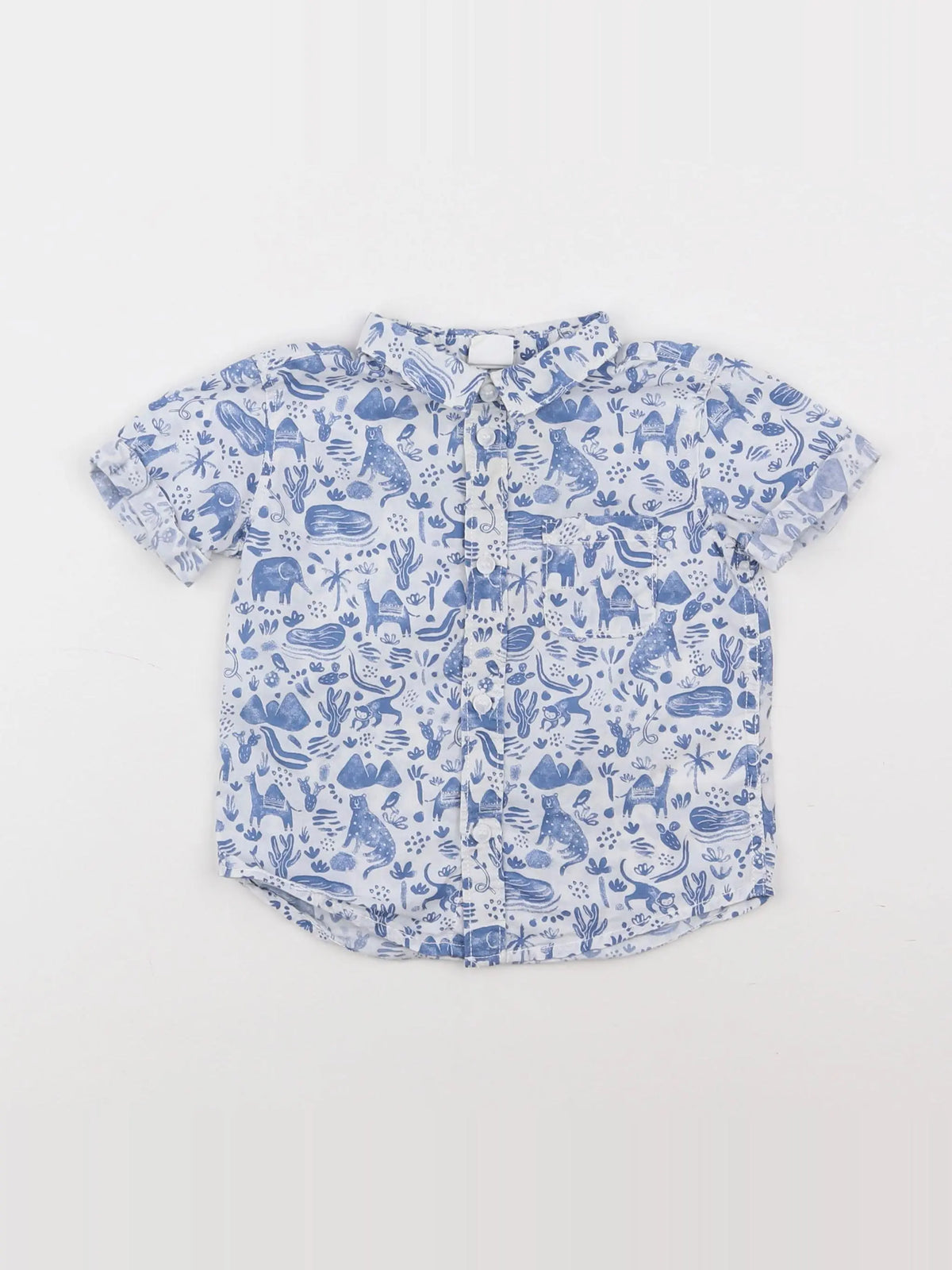 H&M - chemise bleu - 6/9 mois