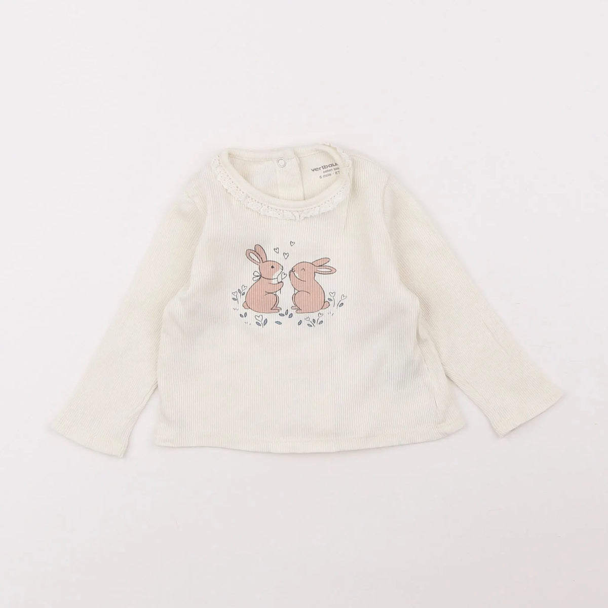 Vertbaudet - tee-shirt beige - 6 mois