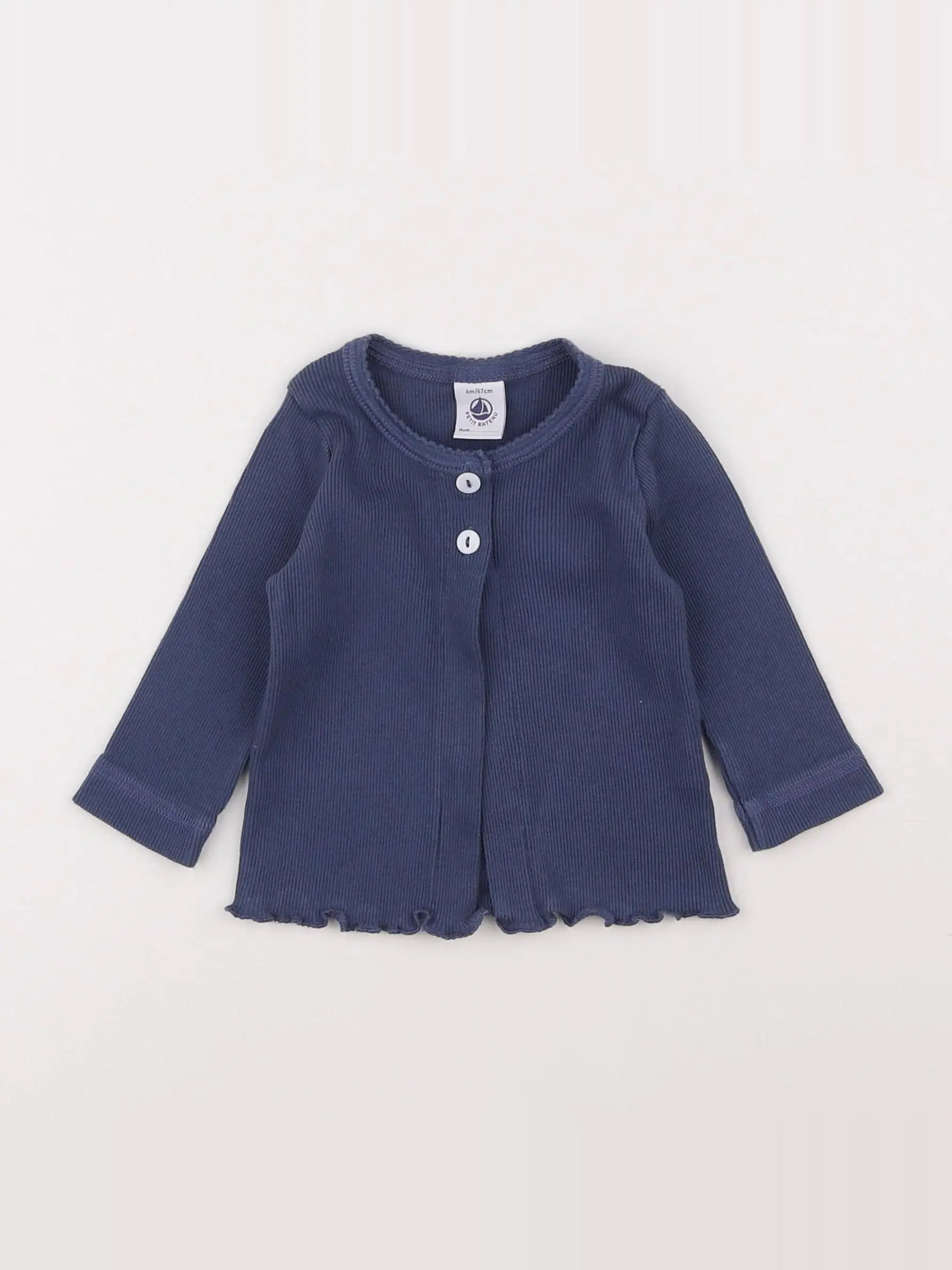 Petit Bateau - tee-shirt bleu - 6 mois