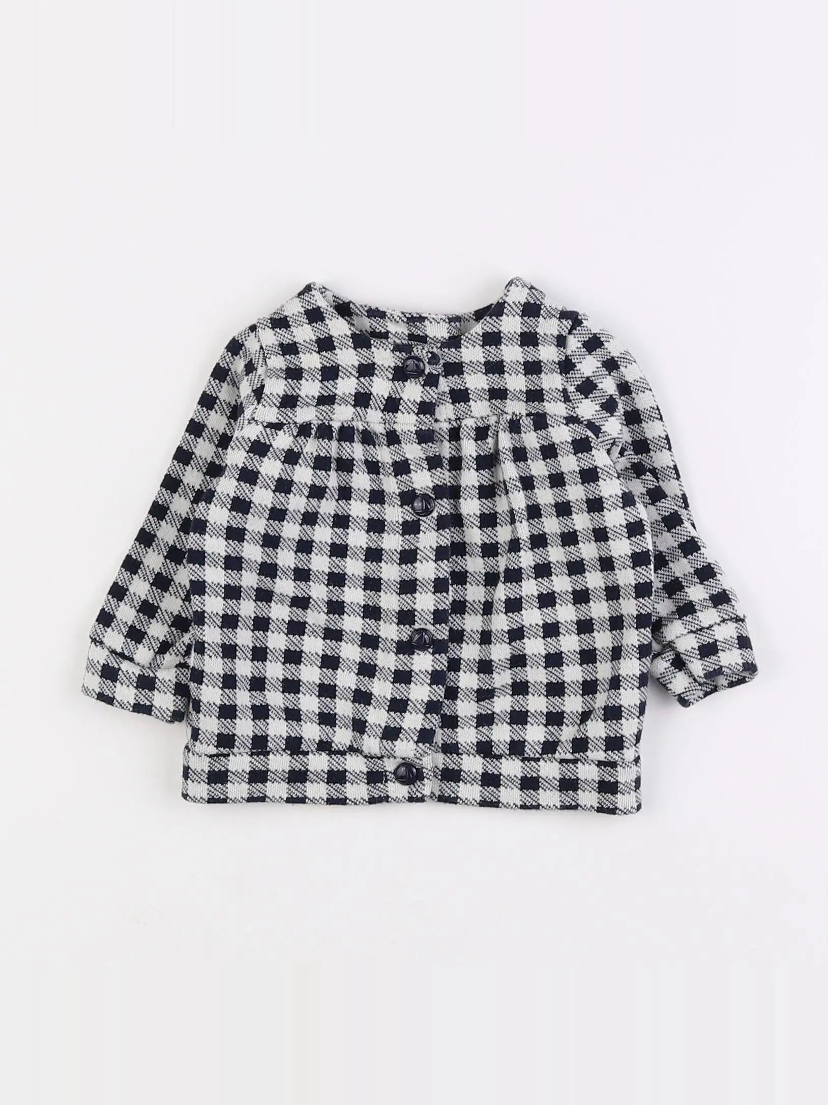 Petit Bateau - sweat bleu, blanc - 6 mois