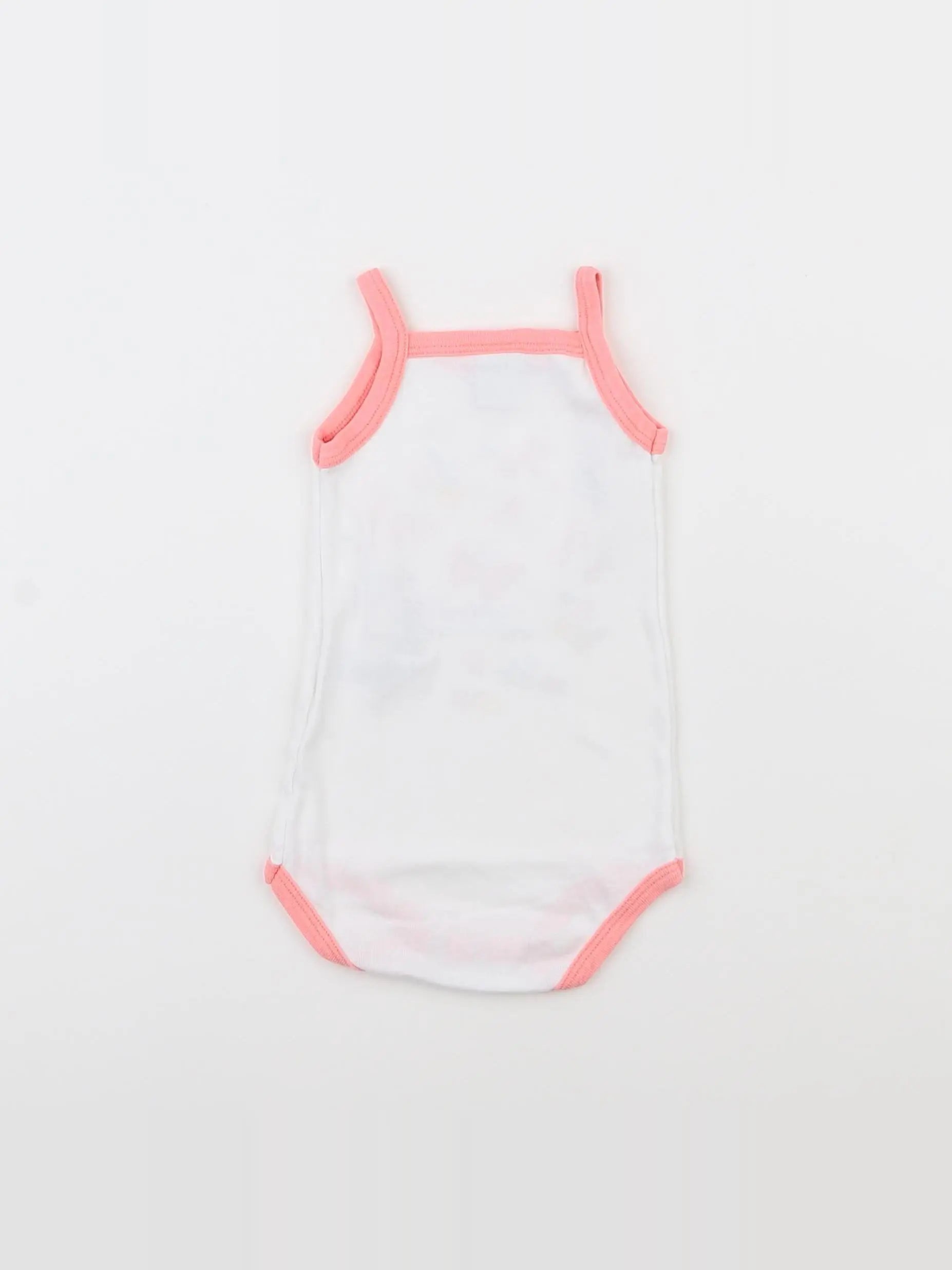 Petit Bateau - body blanc, rose - 3 mois
