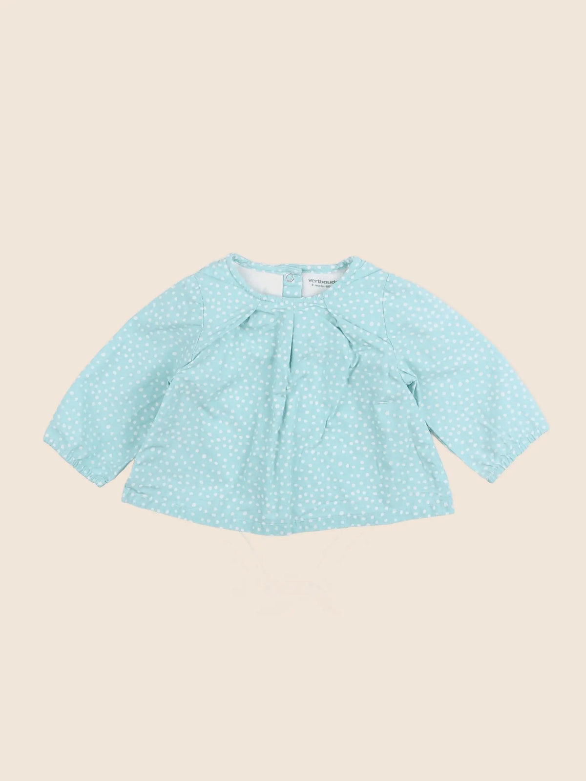 Vertbaudet - body blouse bleu - 3 mois