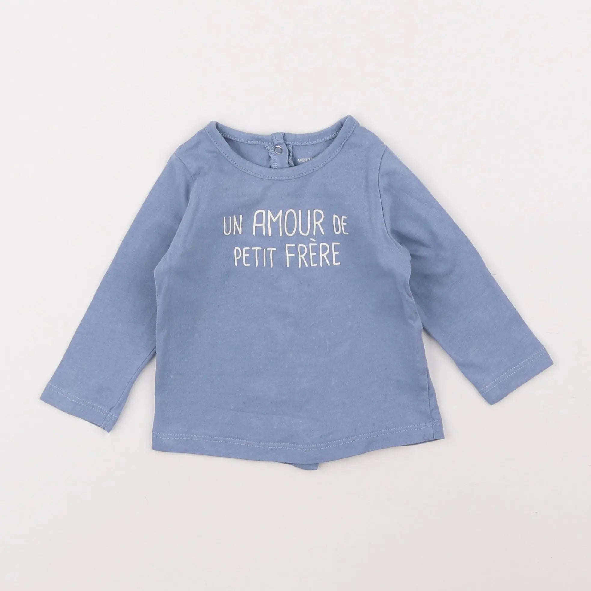 Vertbaudet - tee-shirt bleu - 6 mois