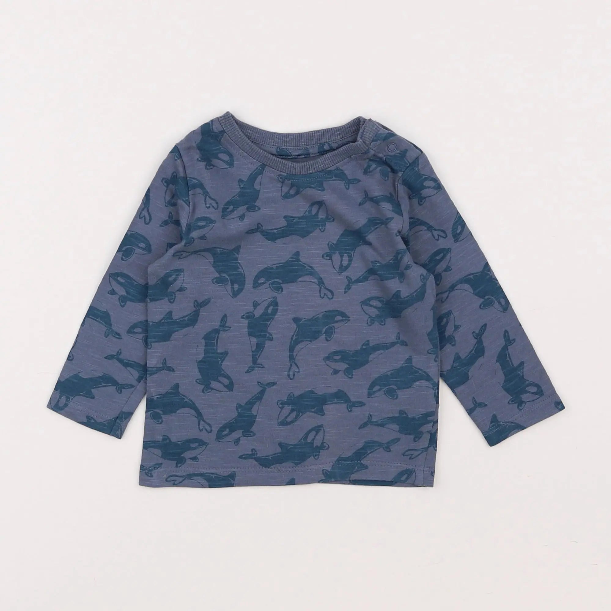 Vertbaudet - tee-shirt bleu - 6 mois