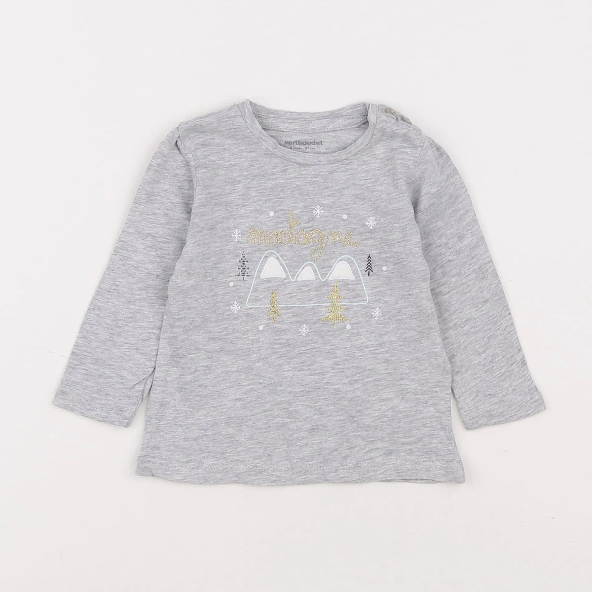 Vertbaudet - tee-shirt gris - 6 mois