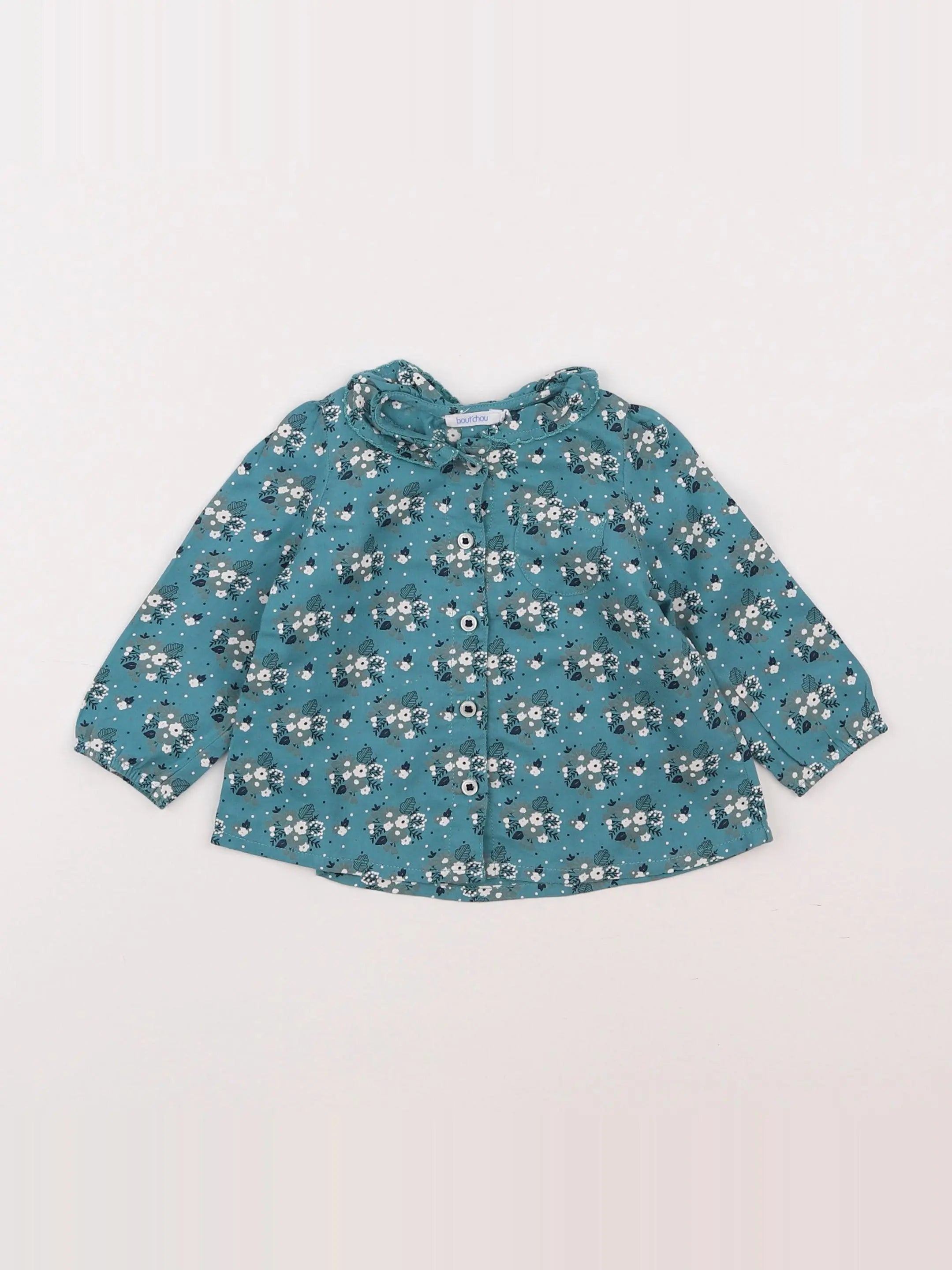 Boutchou - blouse vert - 6 mois