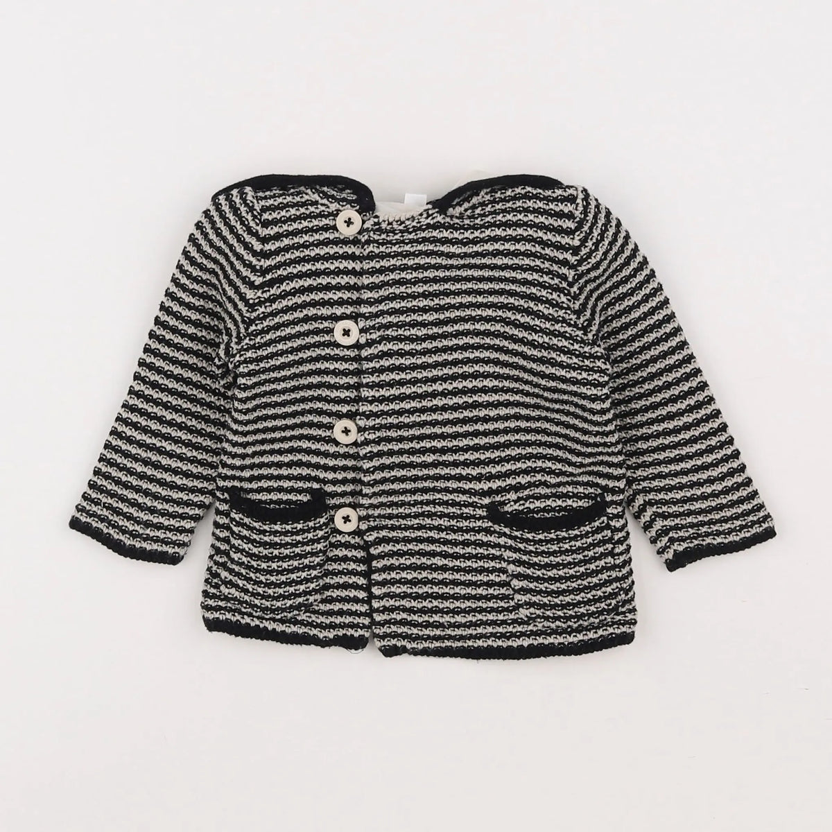 Vertbaudet - veste beige, noir - 9 mois