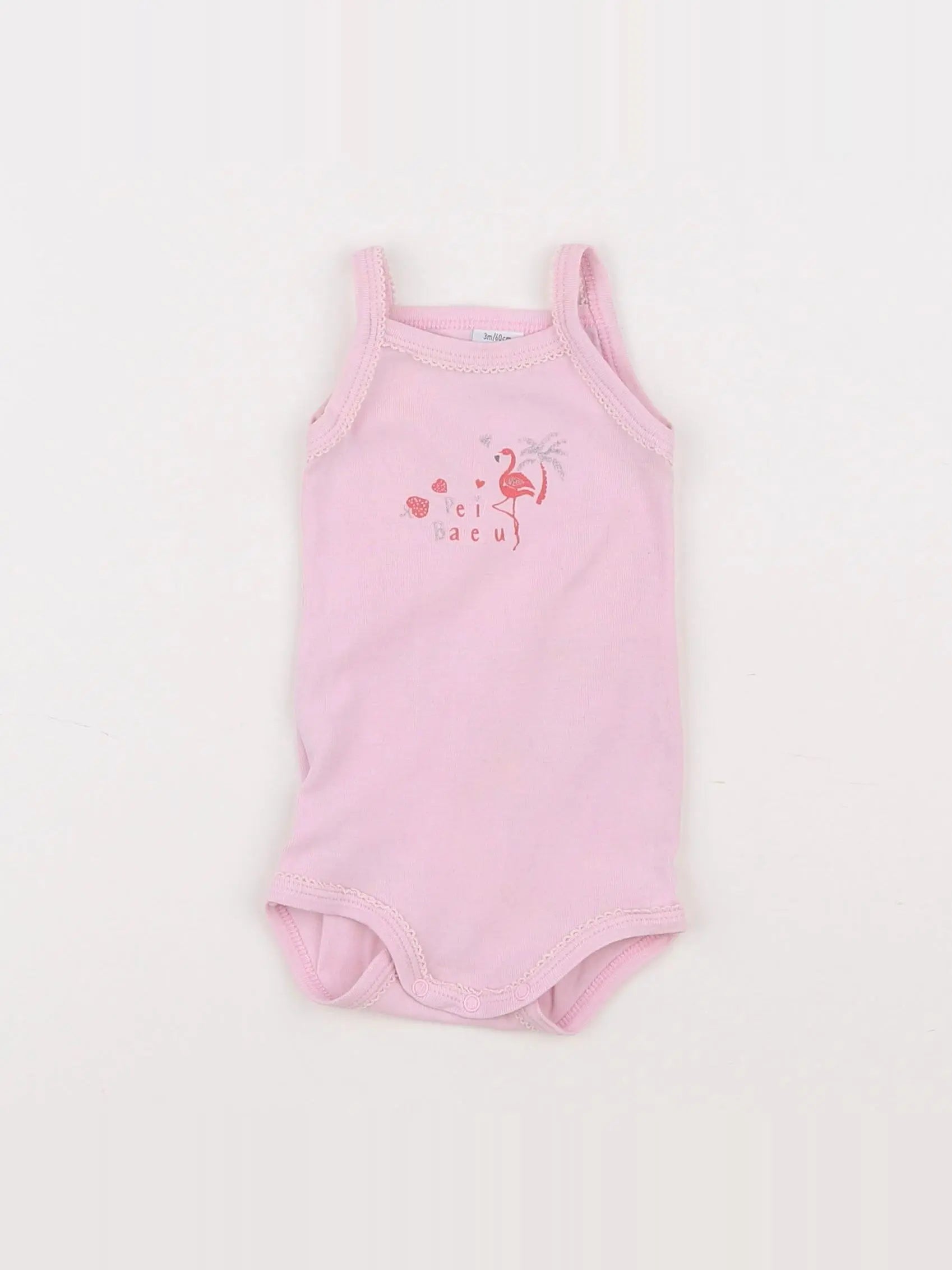Petit Bateau - body rose - 3 mois