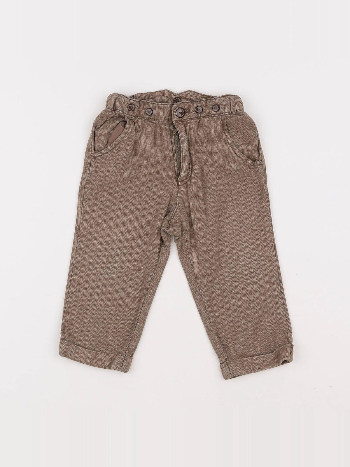 H&M - pantalon marron - 9/12 mois