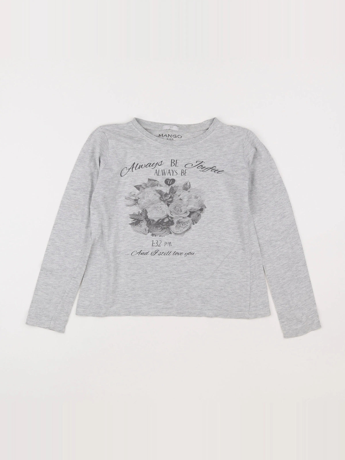 Mango - tee-shirt gris - 9/10 ans