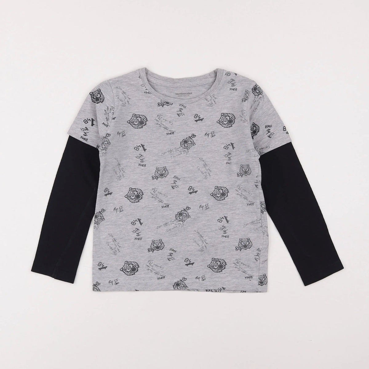 Vertbaudet - tee-shirt gris - 6 ans