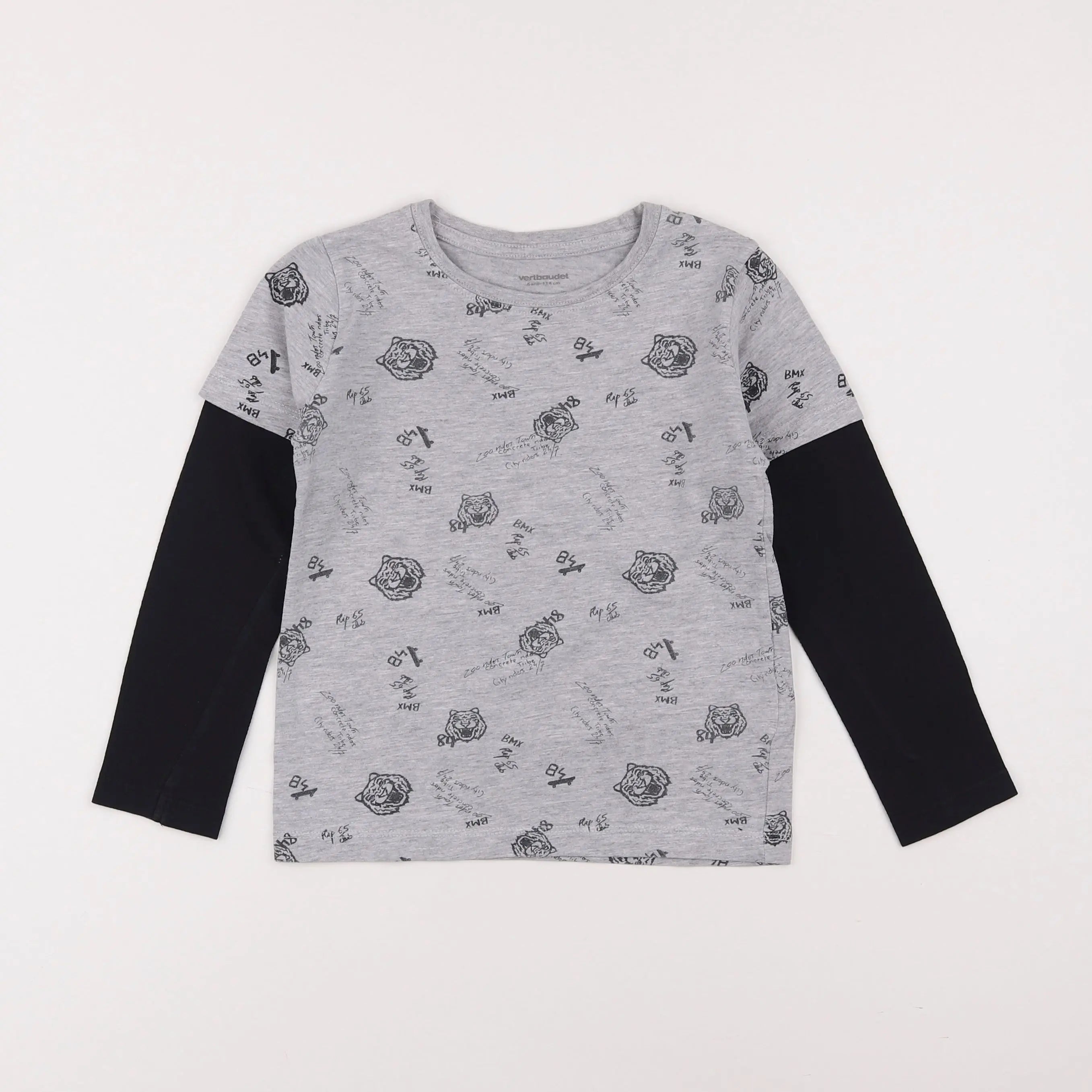 Vertbaudet - tee-shirt gris - 6 ans