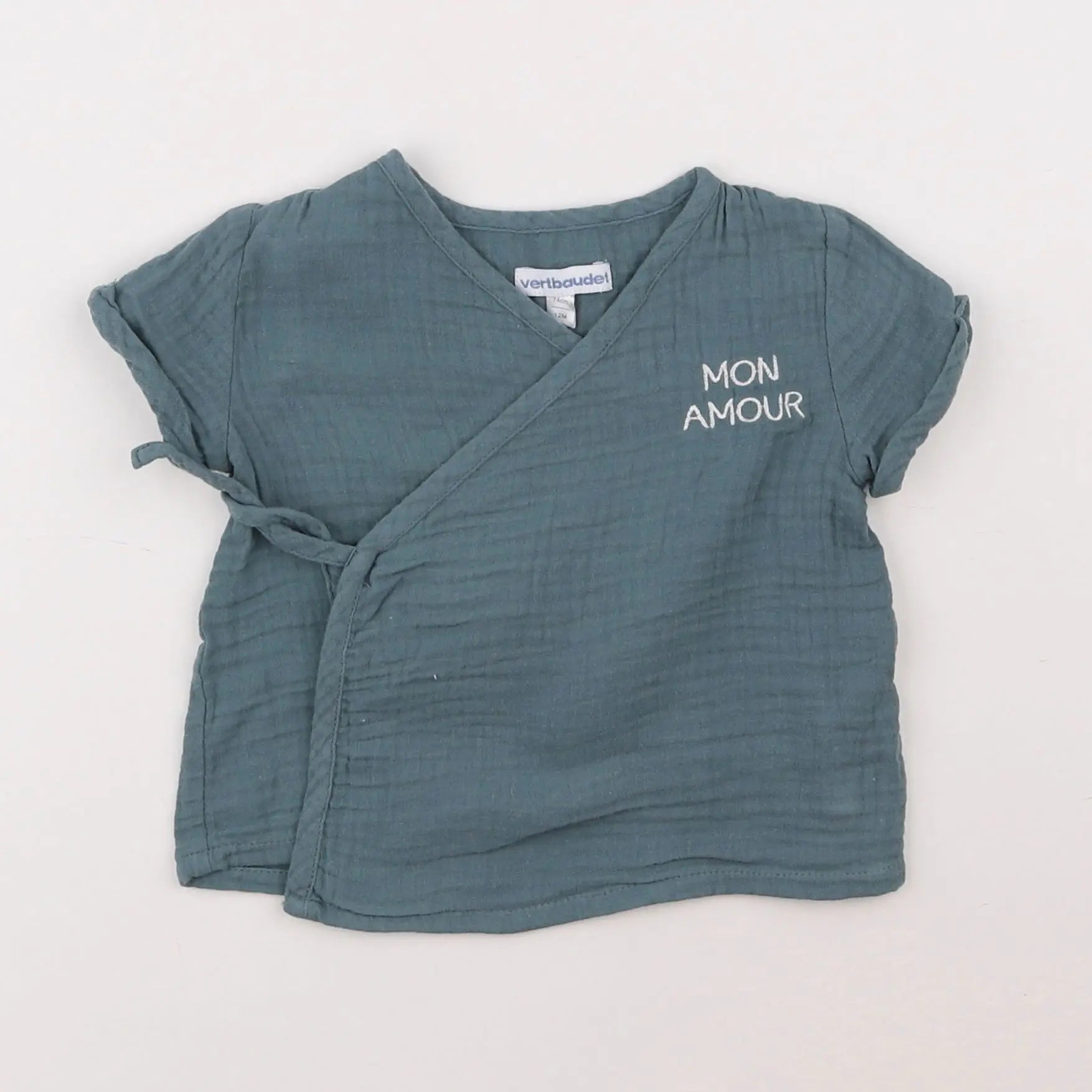 Vertbaudet - blouse vert - 12 mois