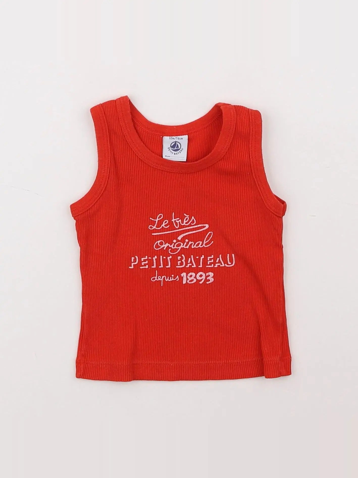 Petit Bateau - débardeur rouge - 12 mois