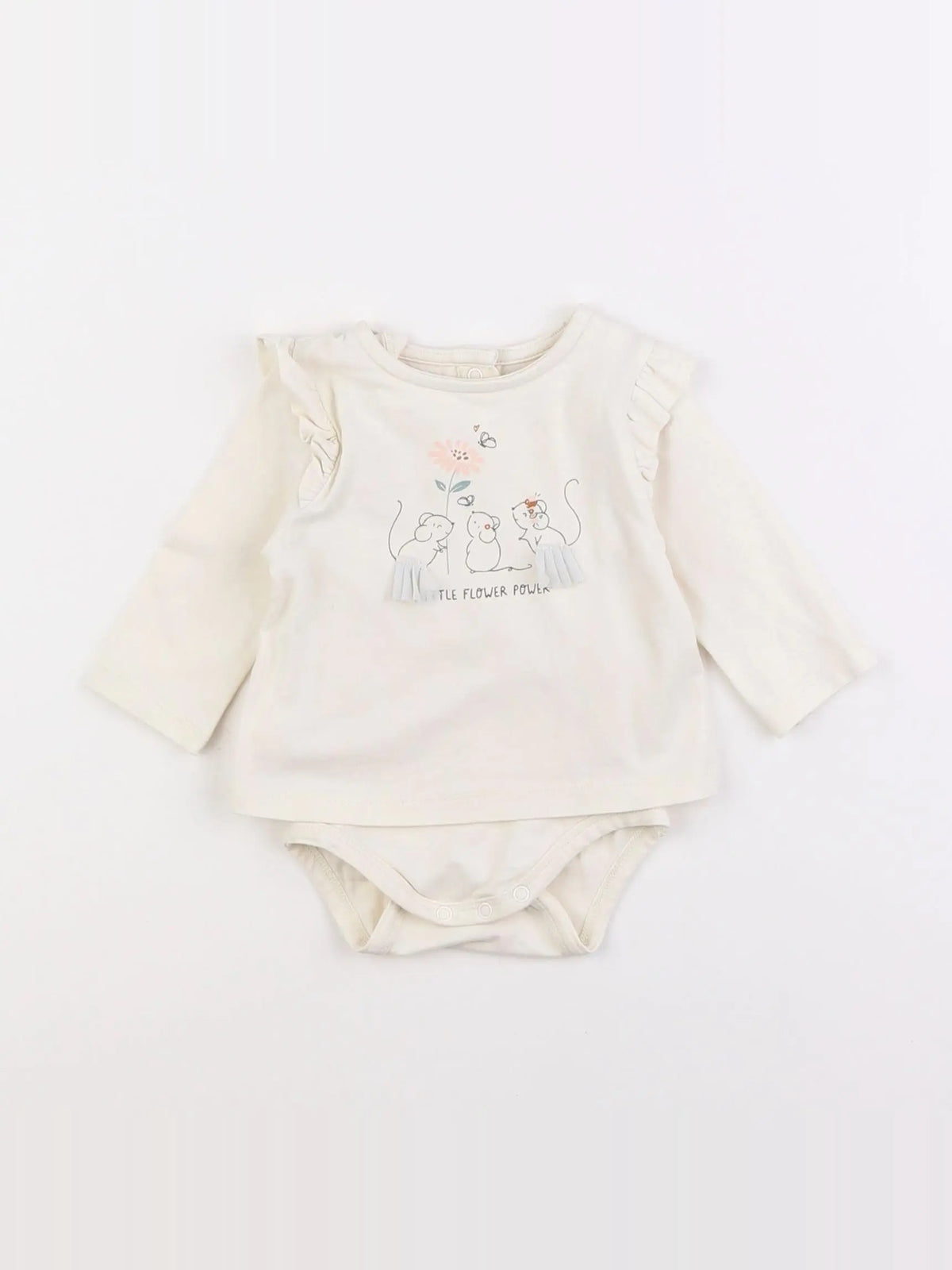 Vertbaudet - body tee-shirt blanc - 3 mois