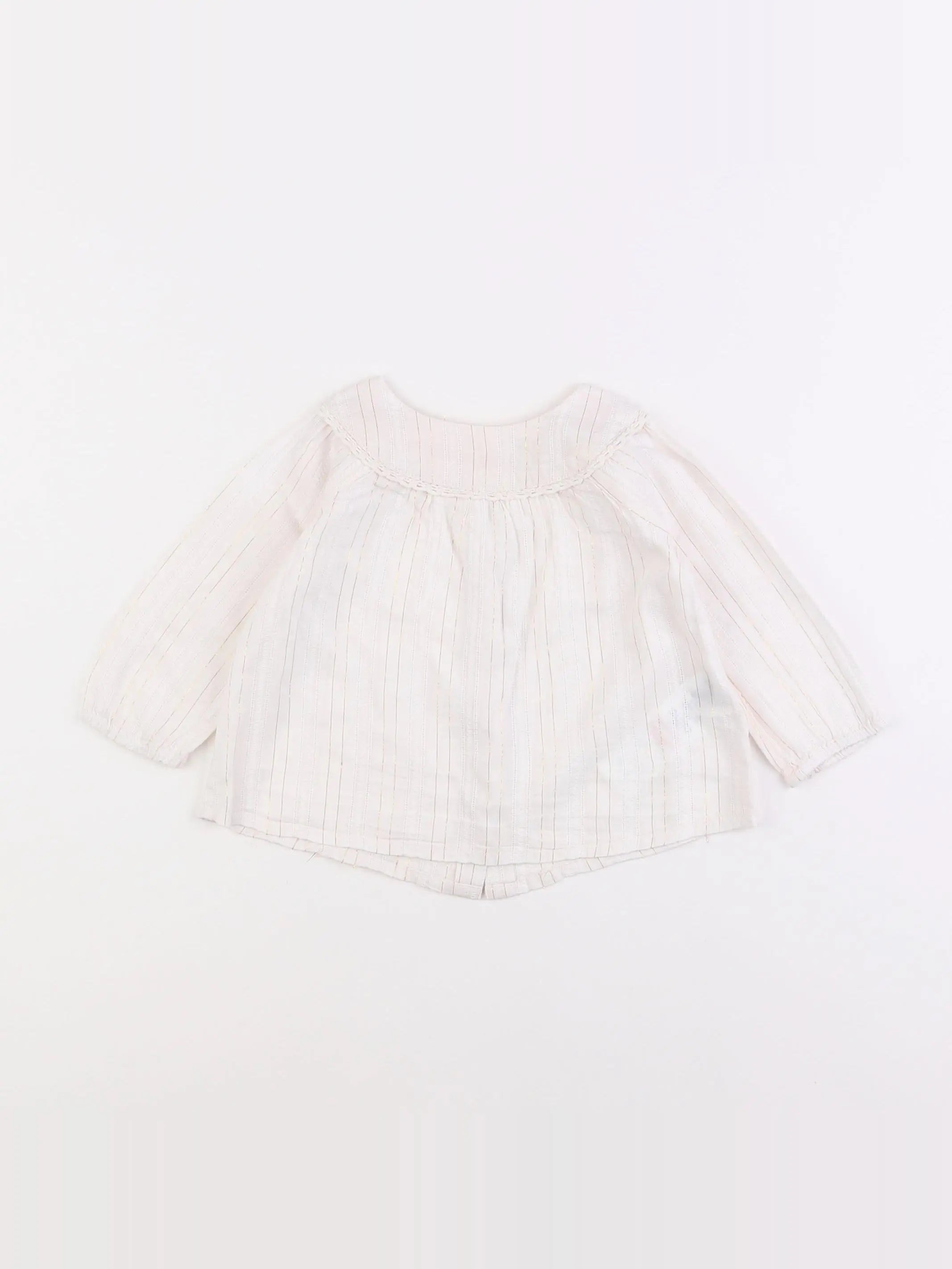 Cyrillus - blouse blanc, or - 6 mois