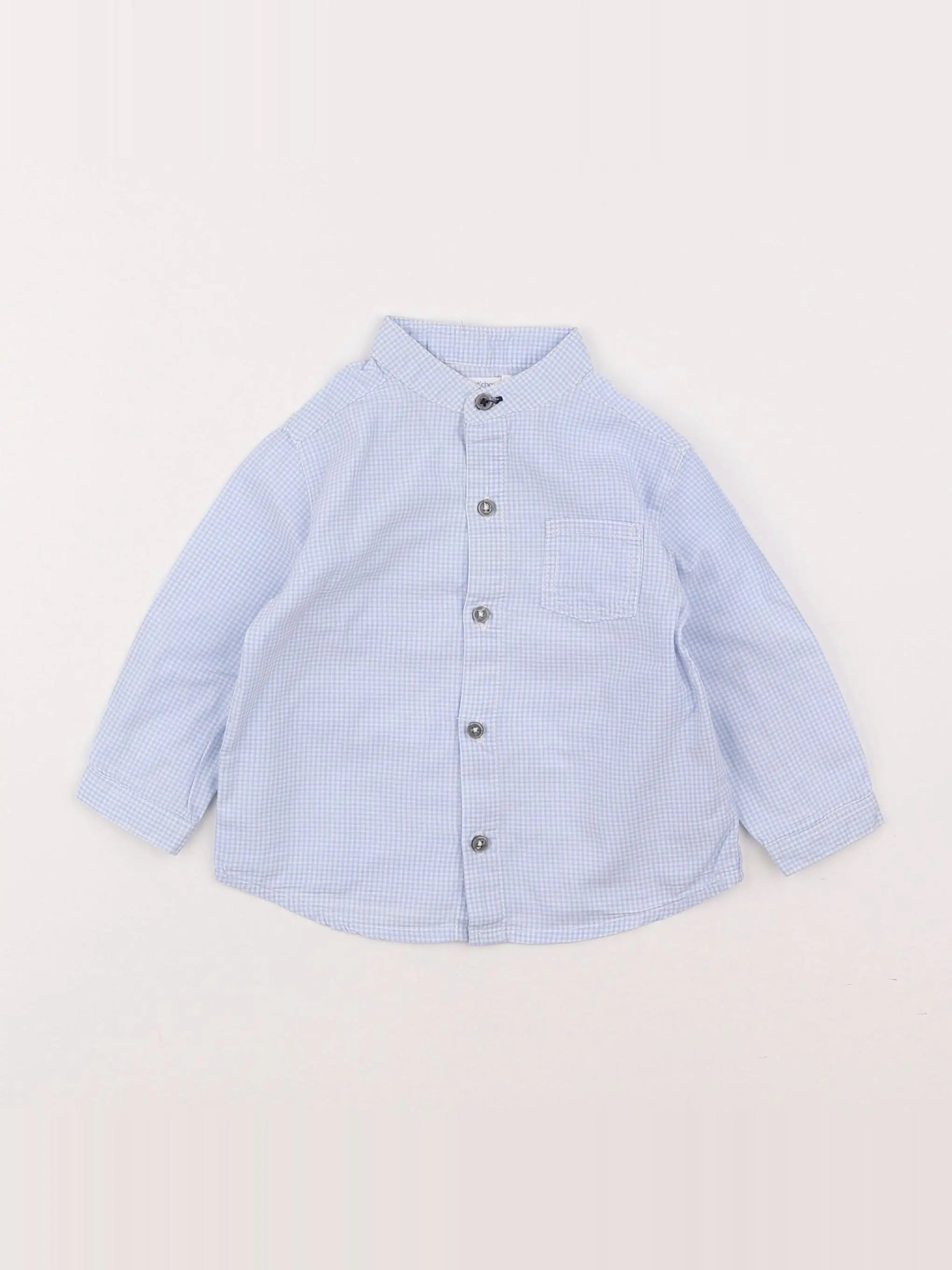 Boutchou - chemise bleu - 9 mois
