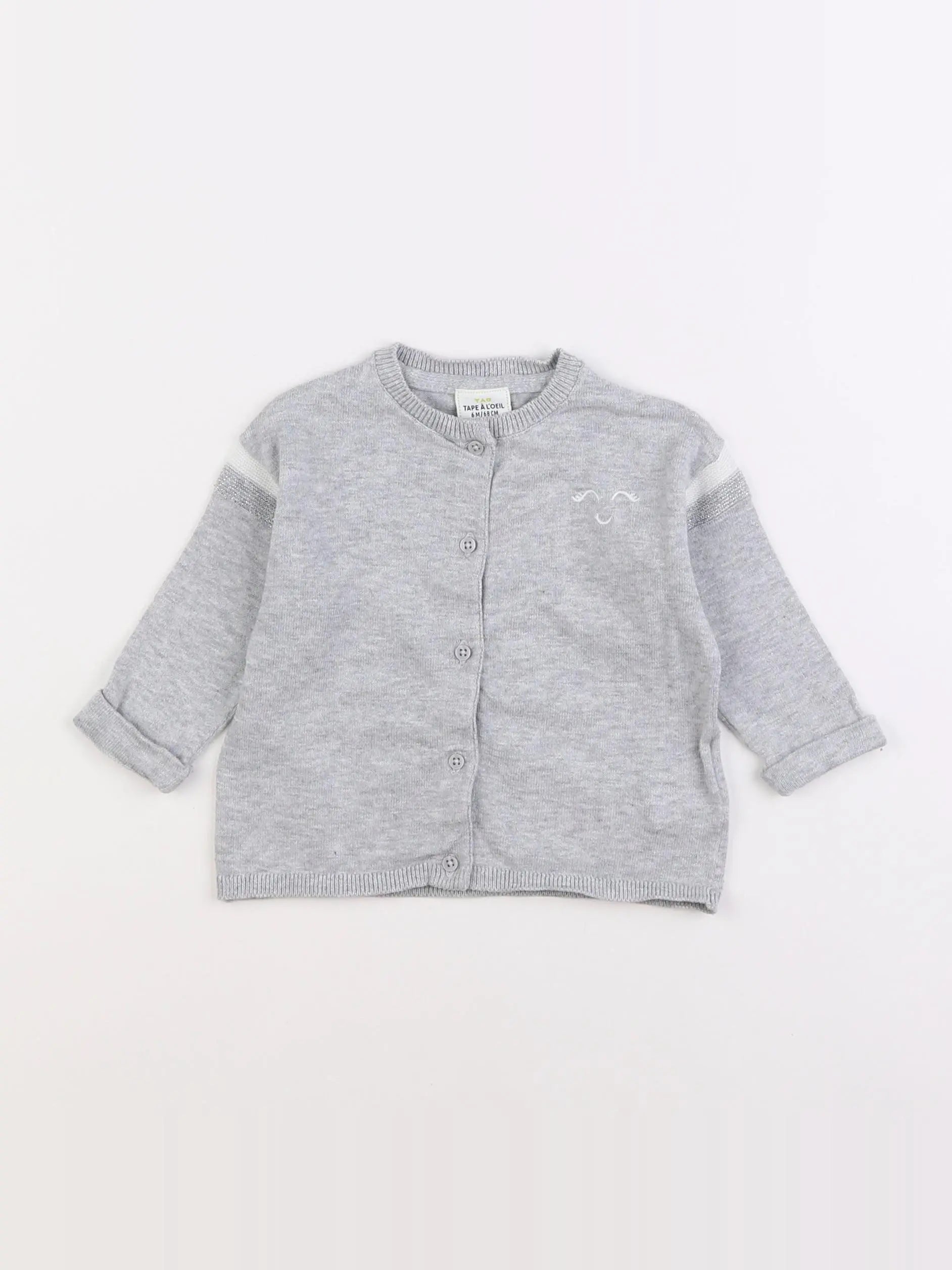 Tape à l'oeil - gilet gris - 6 mois