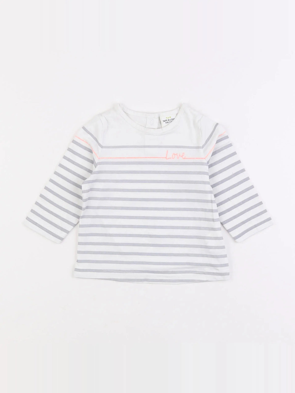 Tape à l'oeil - tee-shirt blanc, gris - 9 mois