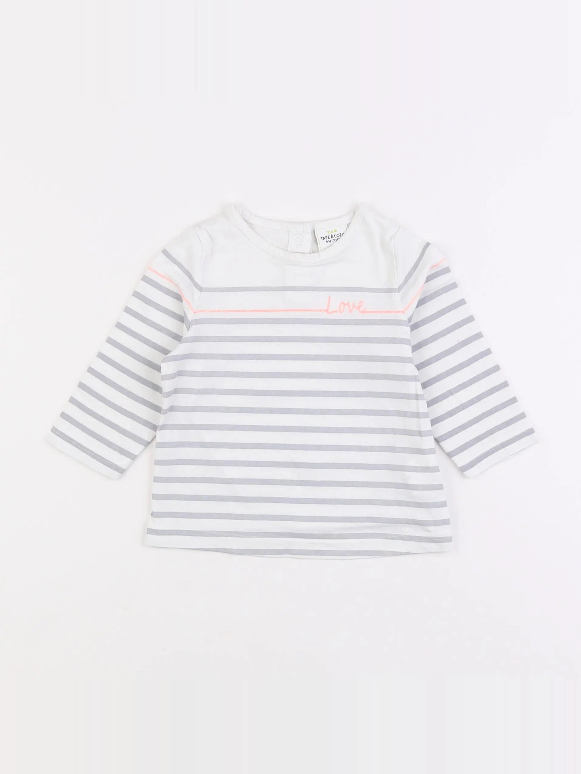 Tape à l'oeil - tee-shirt blanc, gris - 9 mois