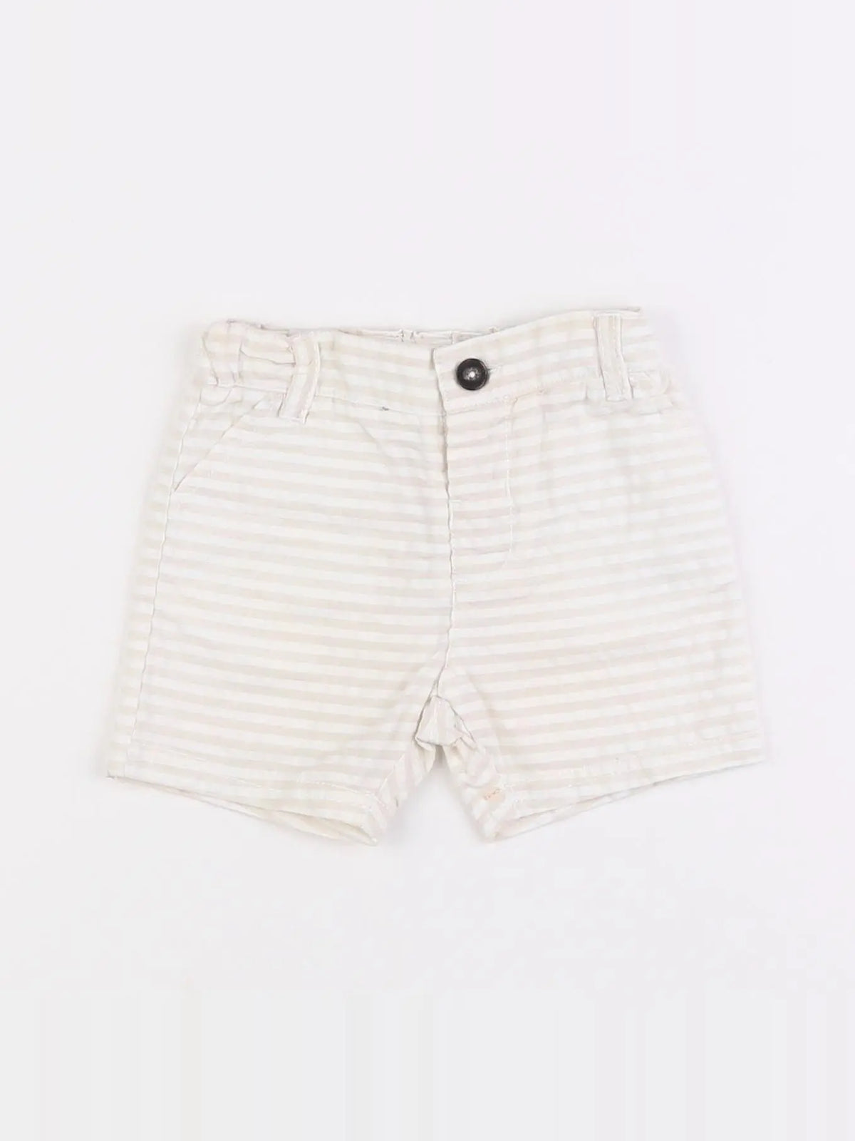 Natalys - short beige, blanc - 6 mois