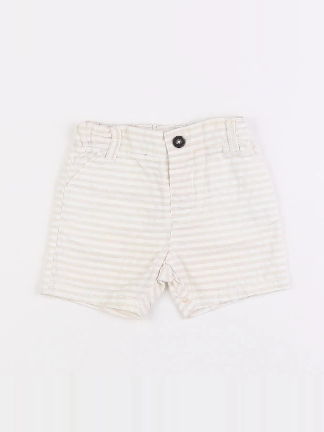 Natalys - short beige, blanc - 6 mois