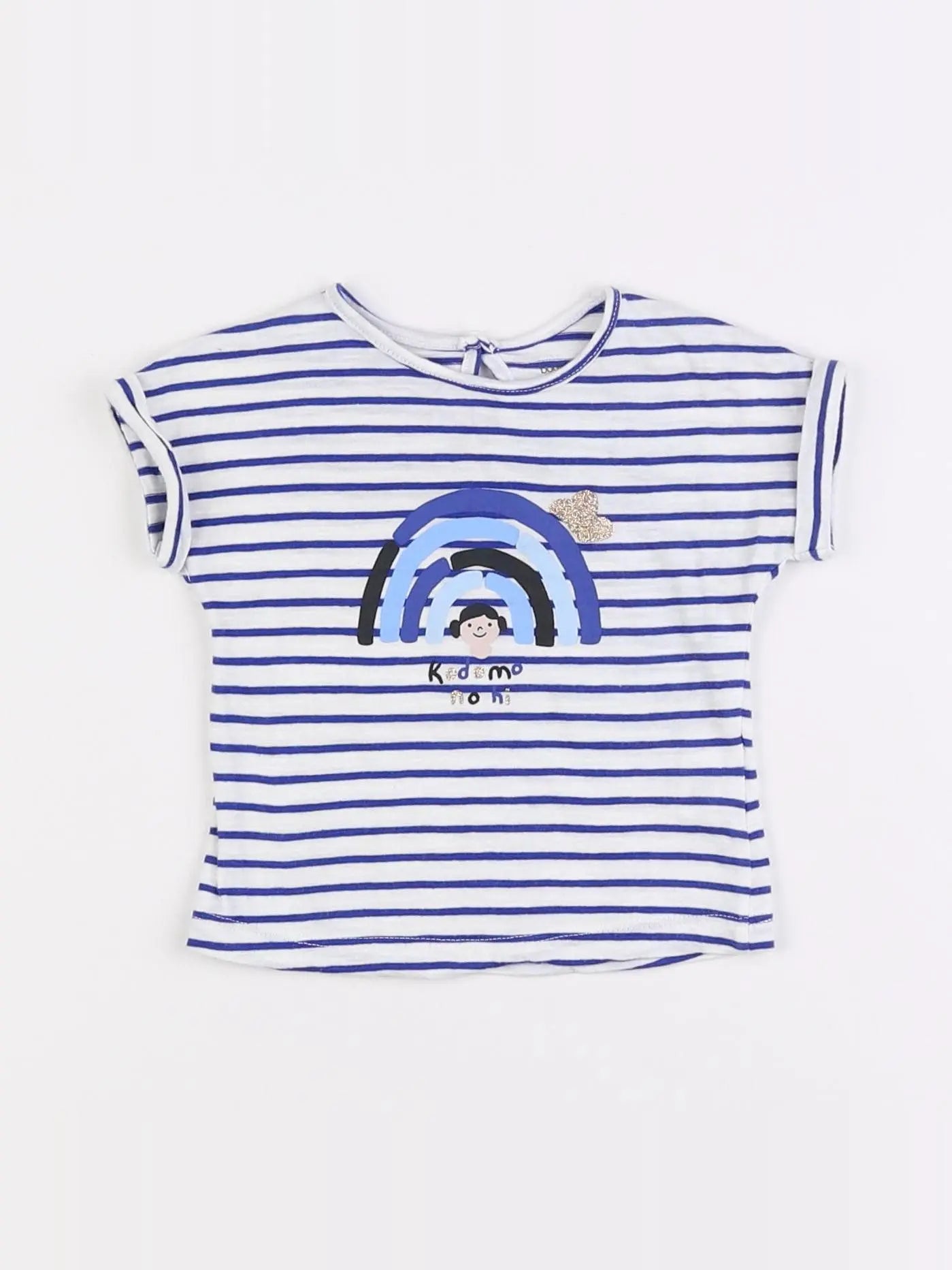 Boutchou - tee-shirt bleu, blanc - 6 mois