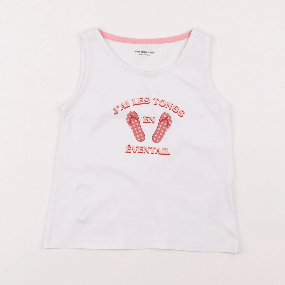 Vertbaudet - débardeur blanc - 3 ans