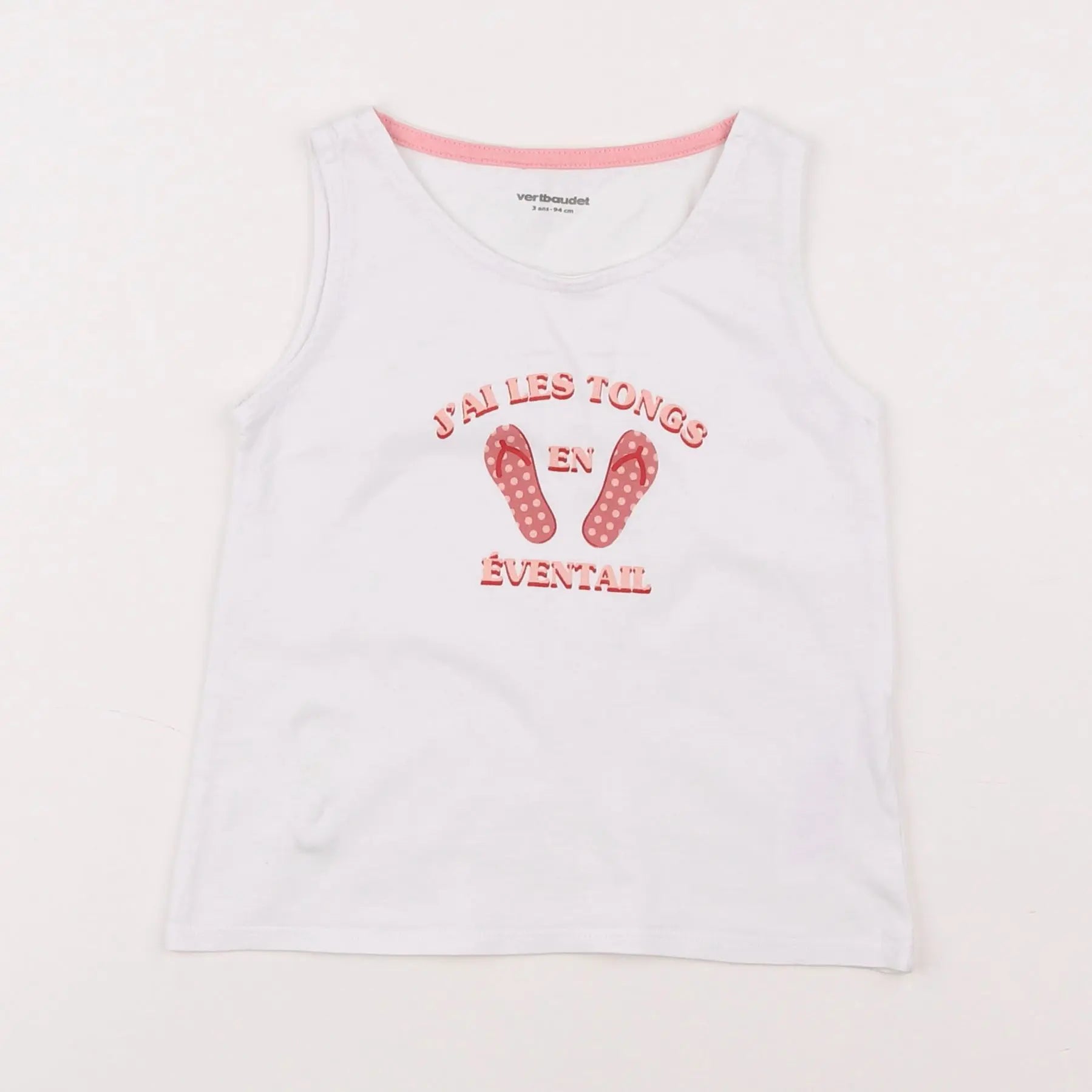 Vertbaudet - débardeur blanc - 3 ans