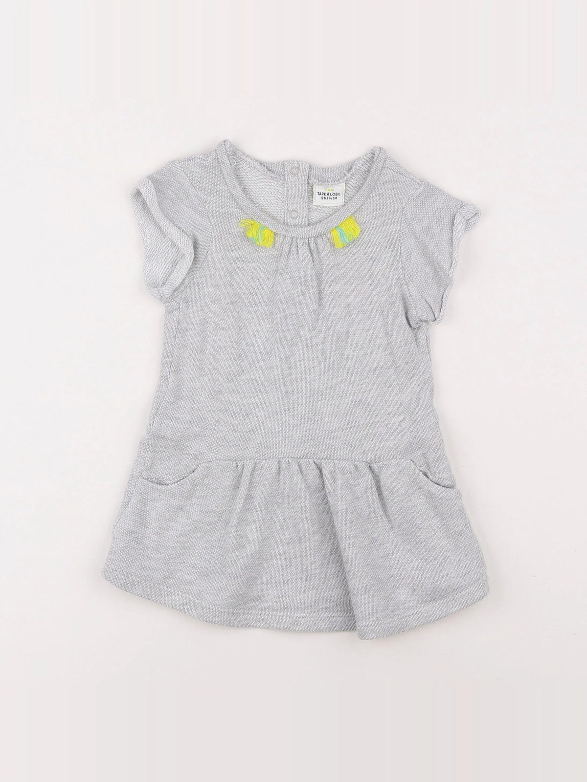 Tape à l'oeil - robe gris - 12 mois
