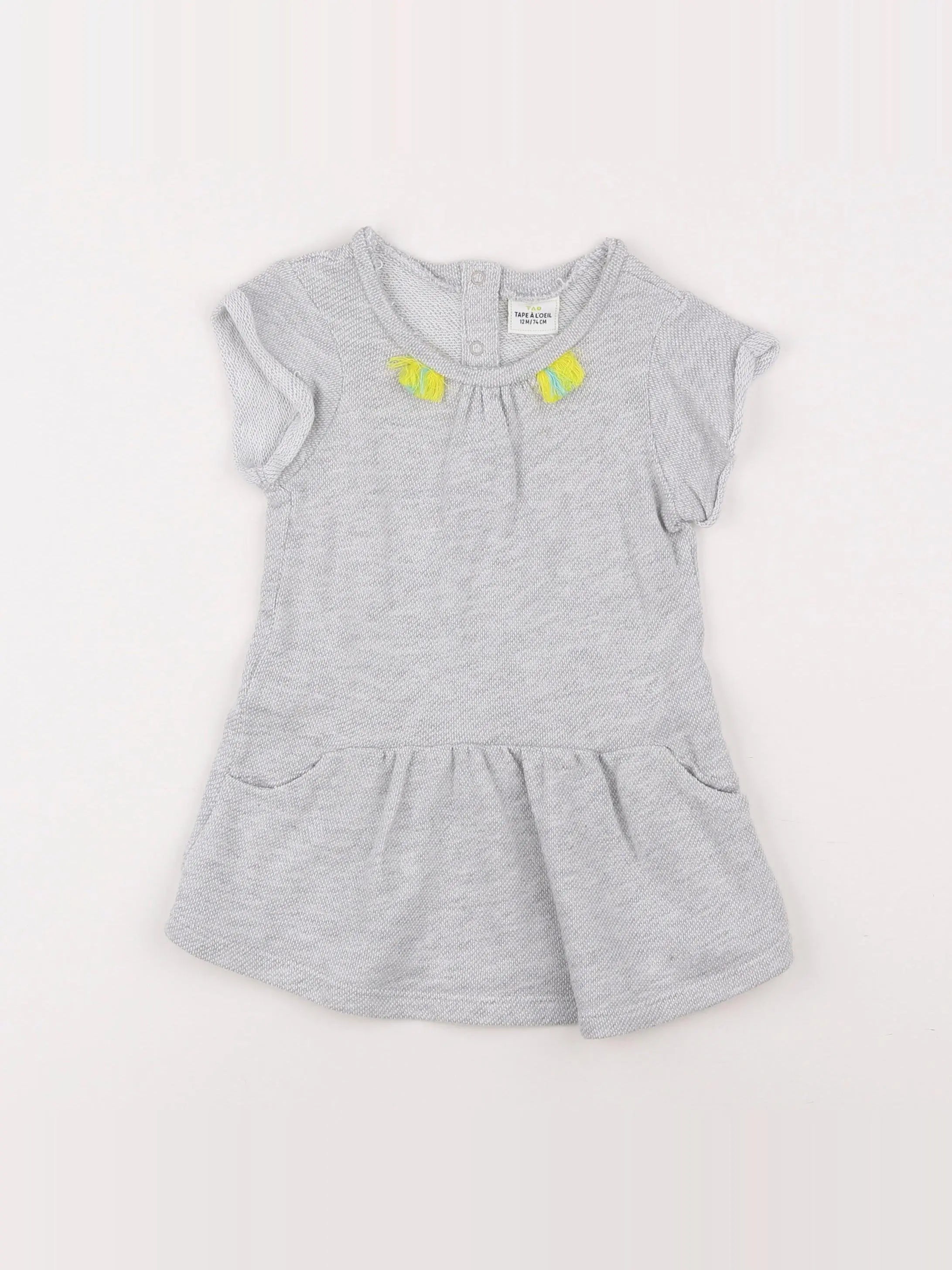 Tape à l'oeil - robe gris - 12 mois
