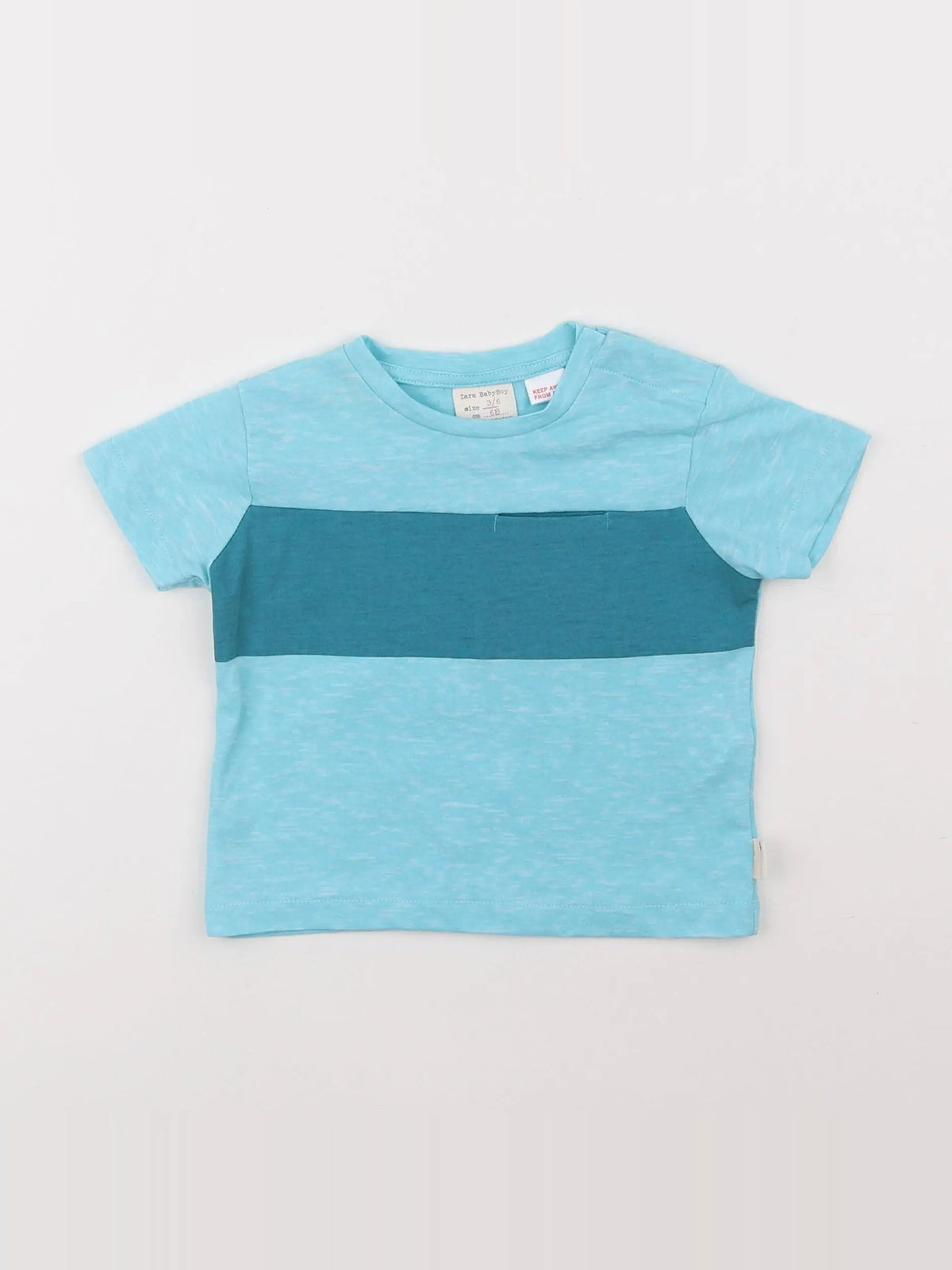 Zara - tee-shirt bleu - 3/6 mois