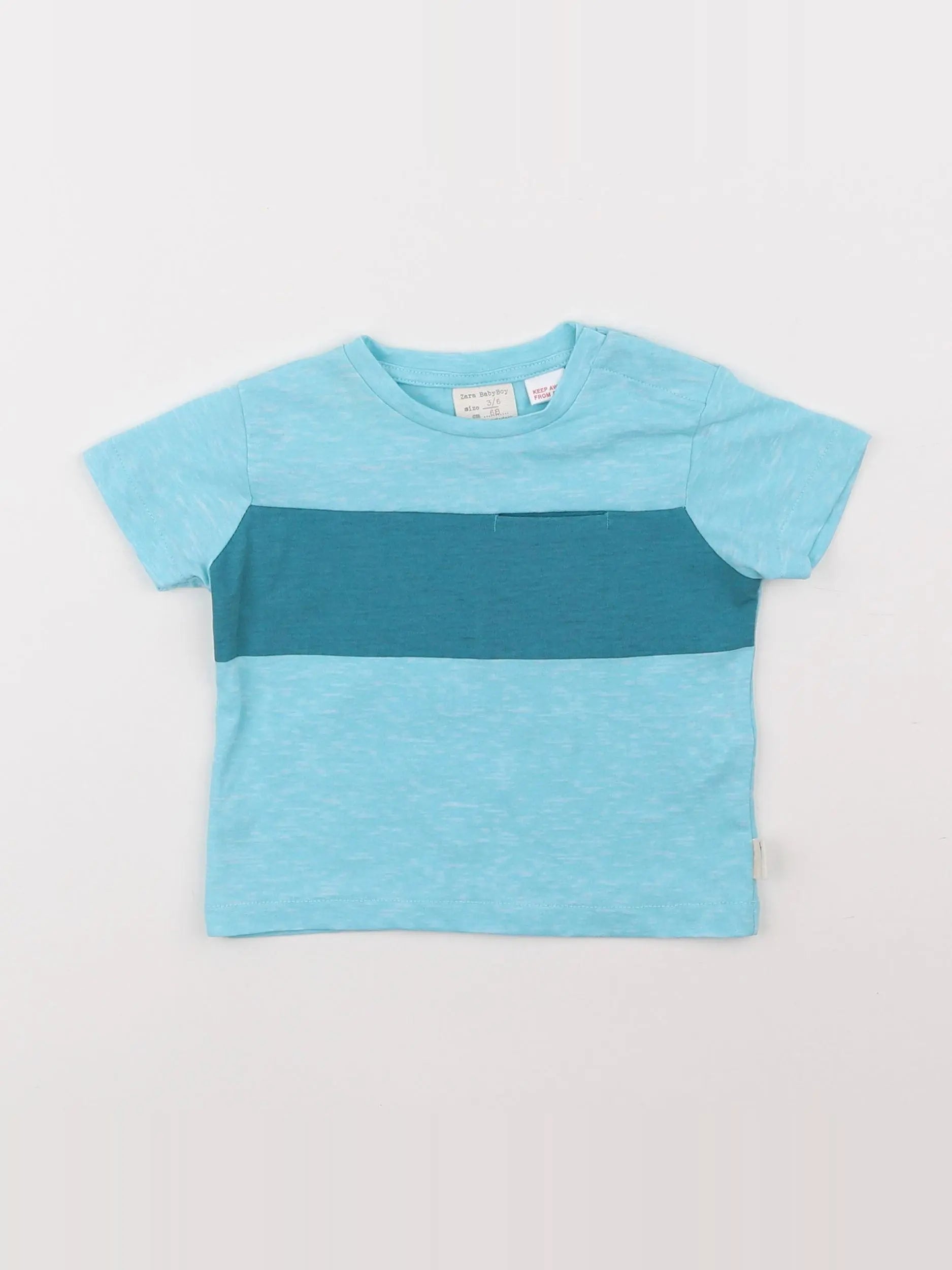Zara - tee-shirt bleu - 3/6 mois