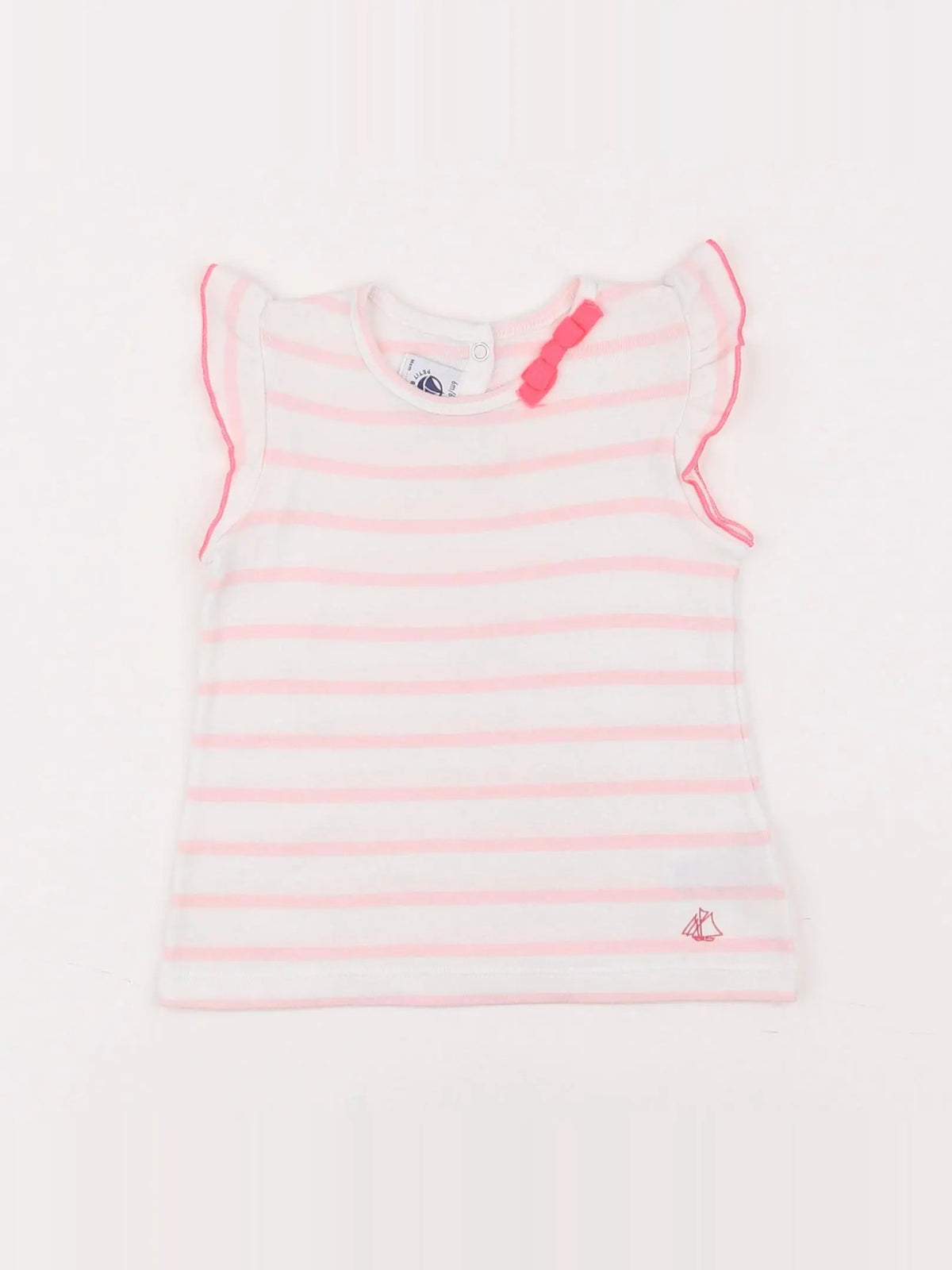 Petit Bateau - tee-shirt blanc - 6 mois