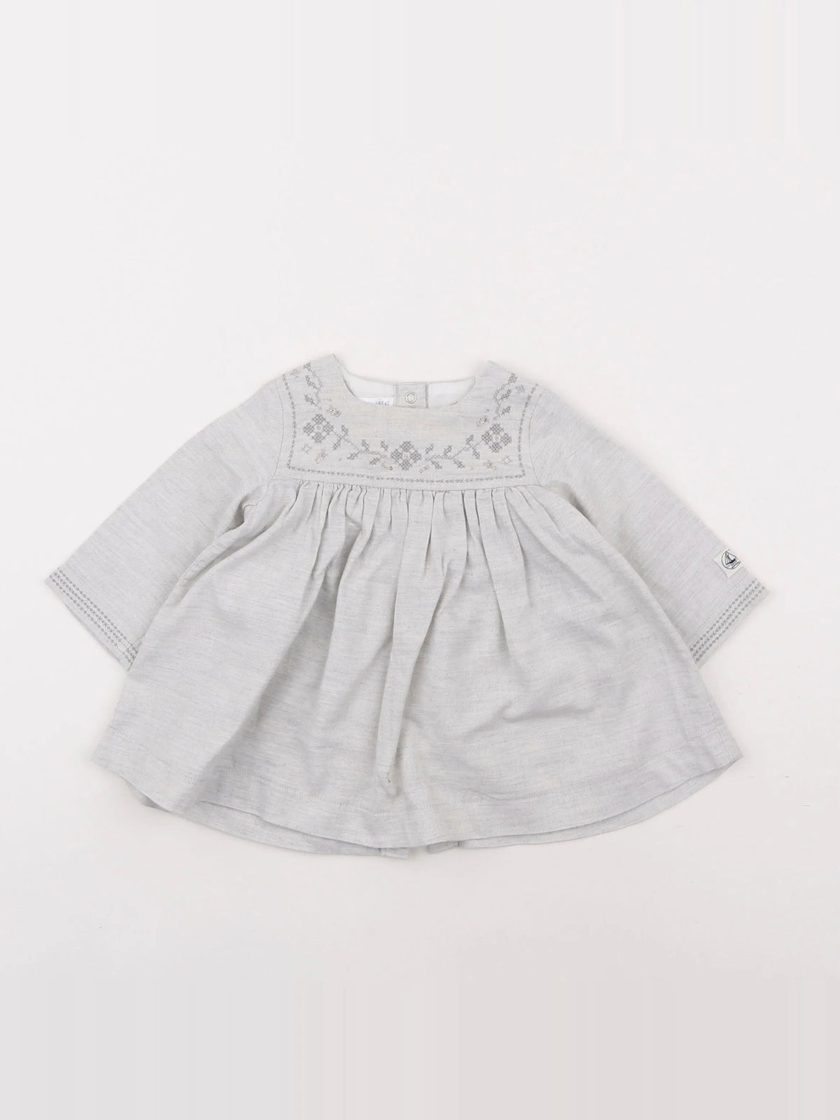 Petit Bateau - robe gris - 6 mois