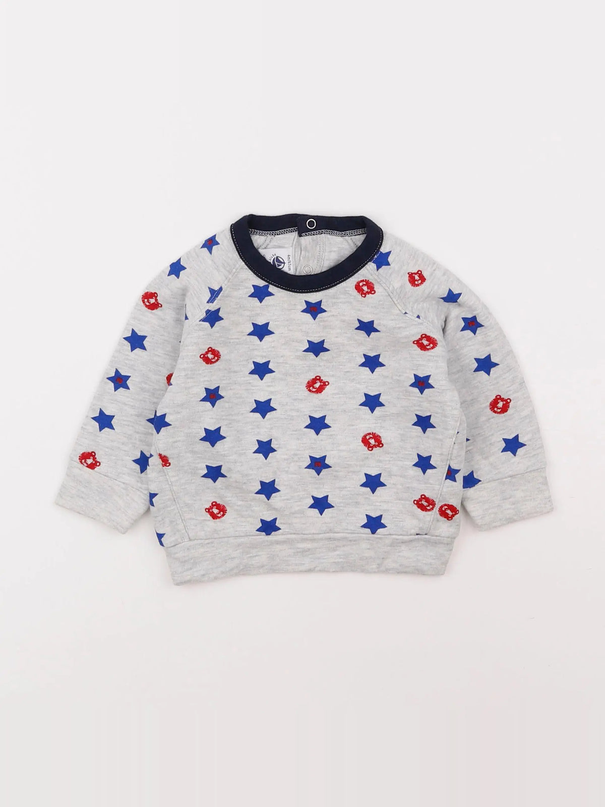 Petit Bateau - sweat gris - 6 mois